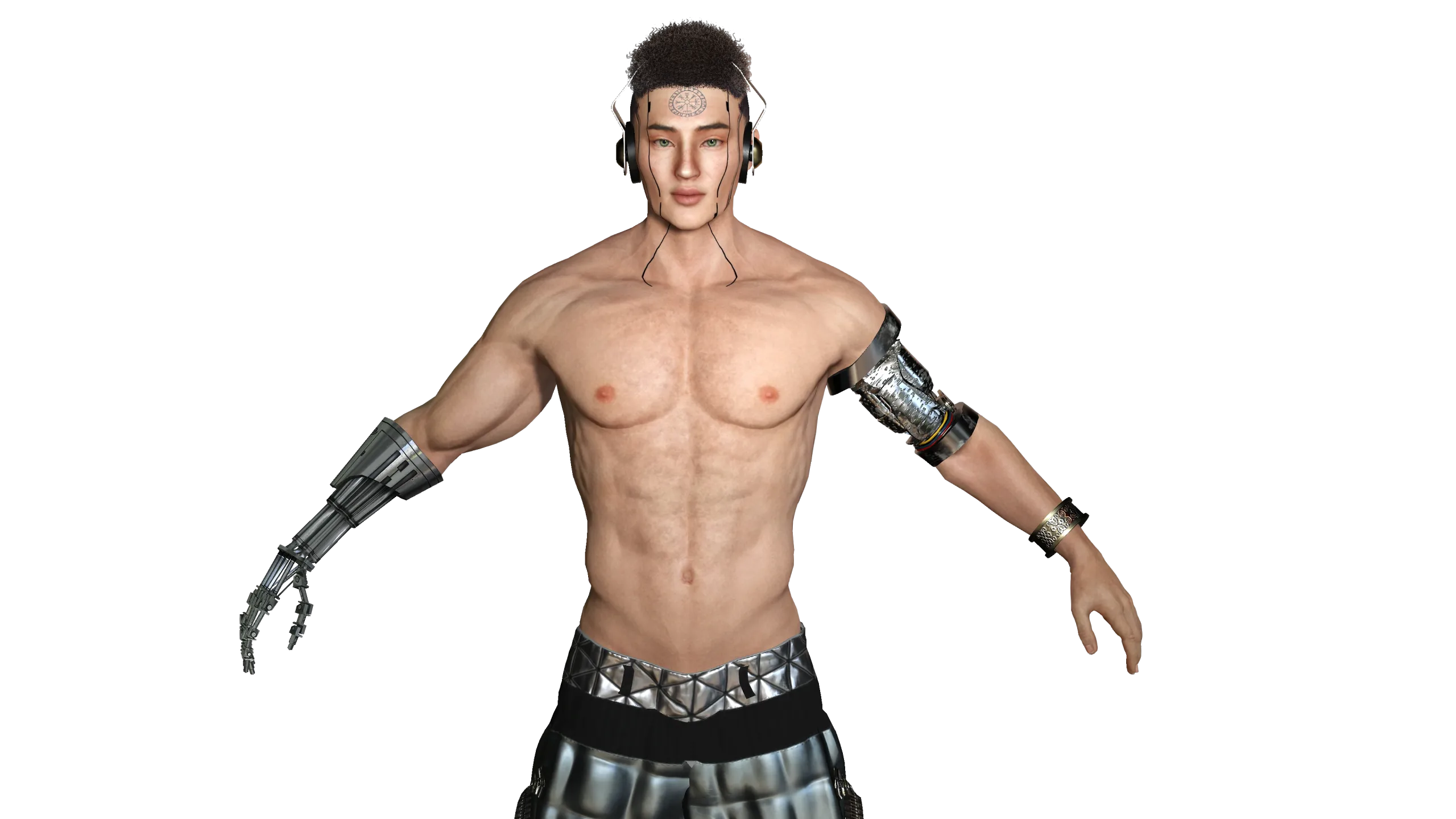 AAA 3D Cyborg Futuristic Male 02 -Game Ready Realistic Character