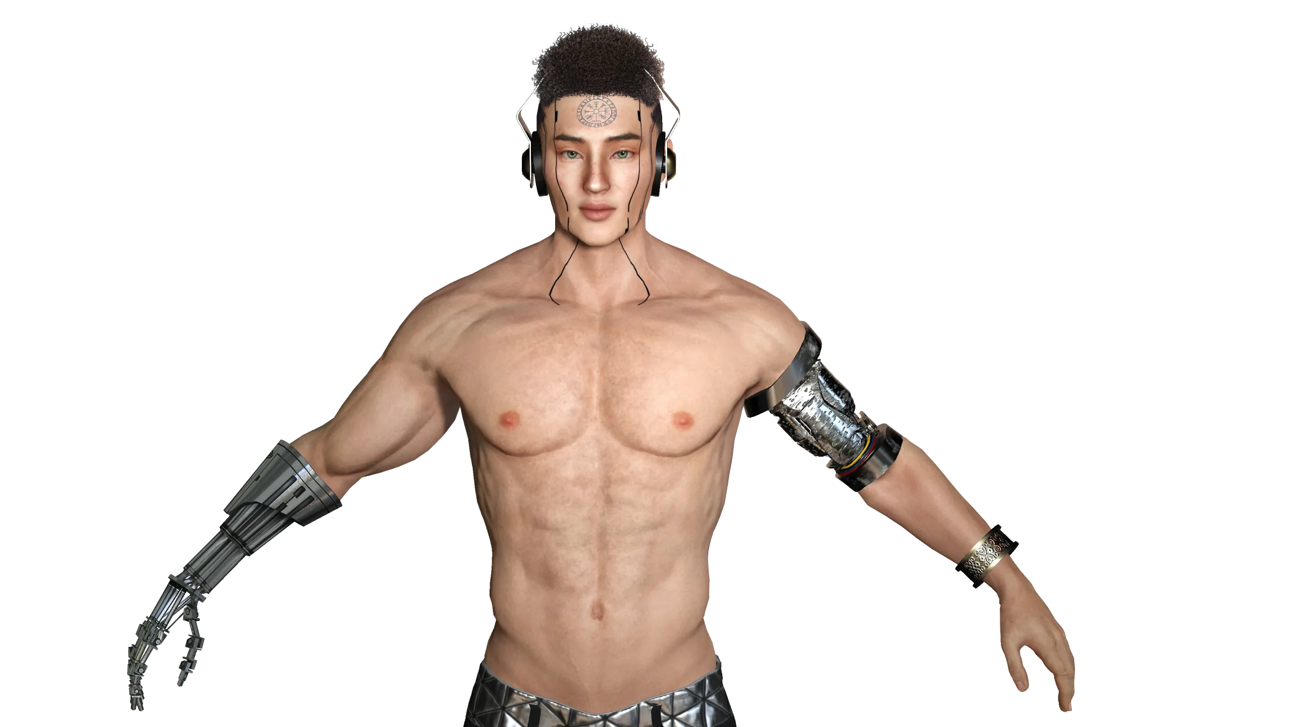 AAA 3D Cyborg Futuristic Male 02 -Game Ready Realistic Character