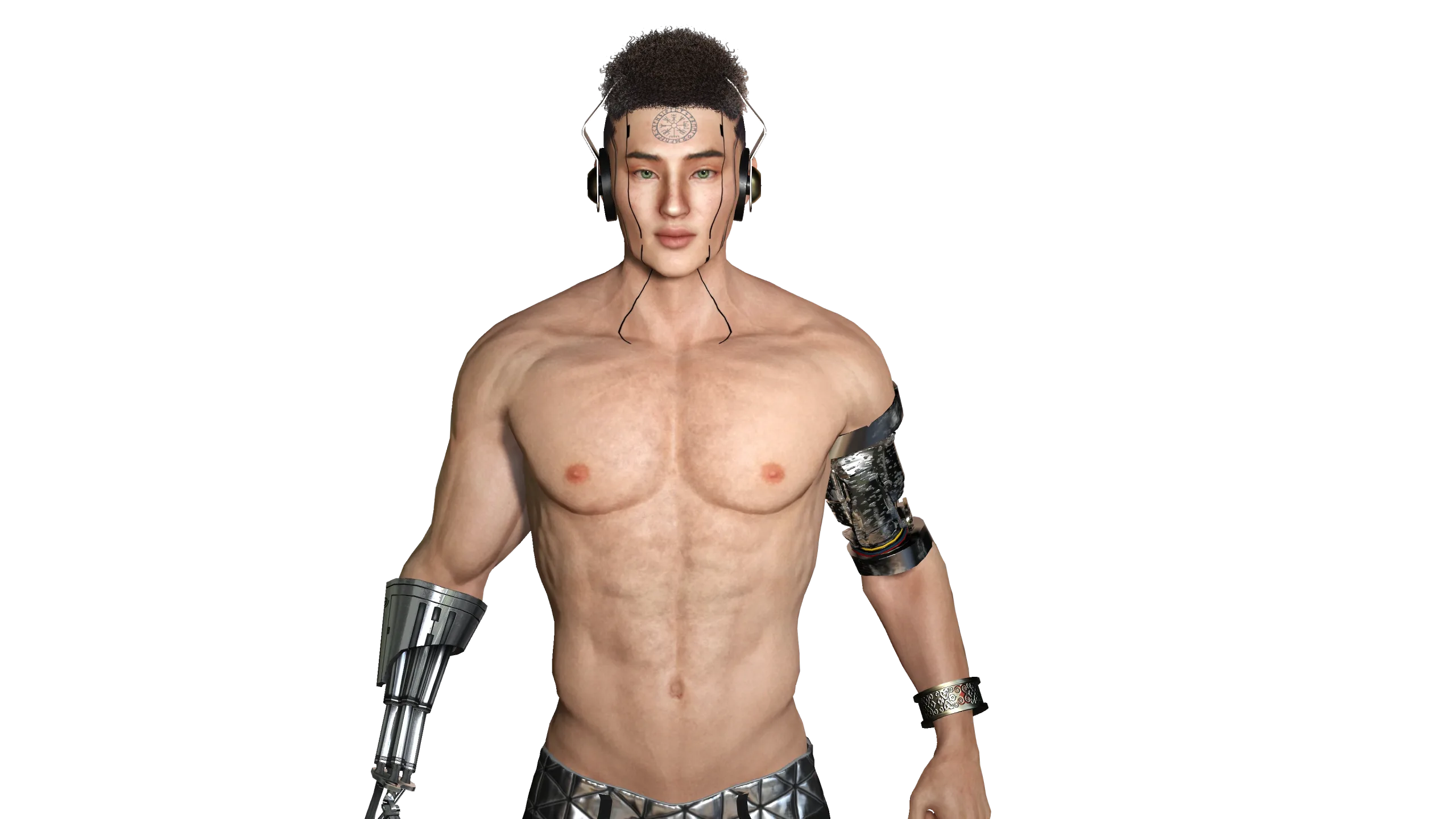 AAA 3D Cyborg Futuristic Male 02 -Game Ready Realistic Character