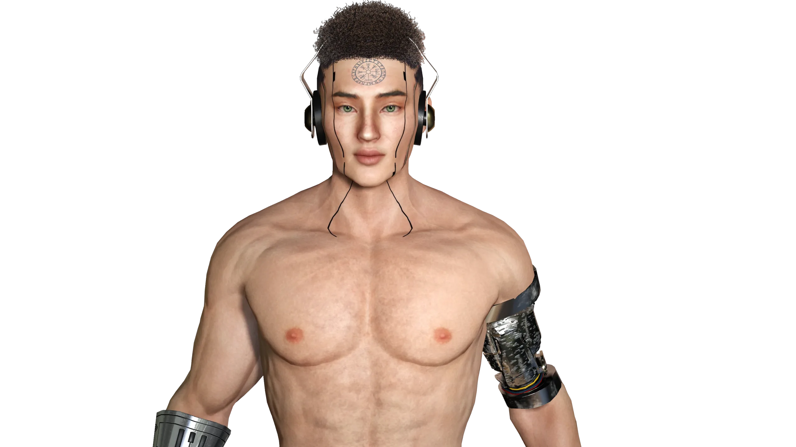 AAA 3D Cyborg Futuristic Male 02 -Game Ready Realistic Character