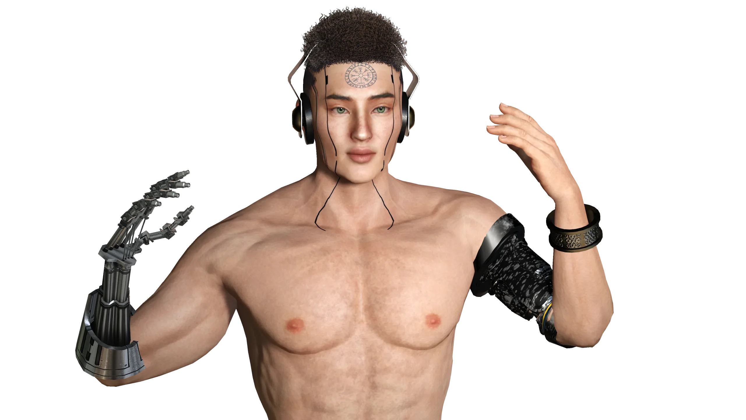 AAA 3D Cyborg Futuristic Male 02 -Game Ready Realistic Character