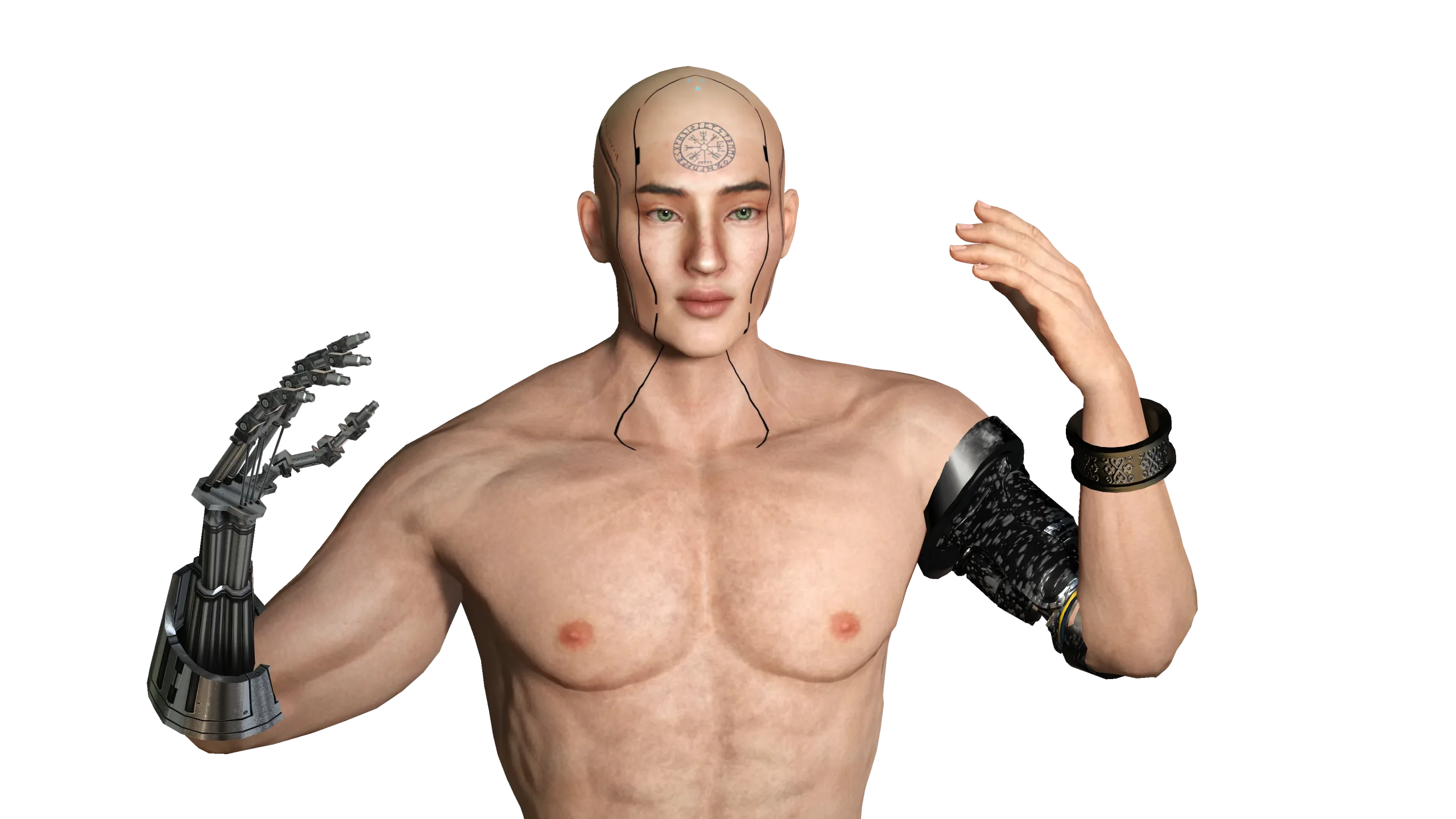 AAA 3D Cyborg Futuristic Male 02 -Game Ready Realistic Character