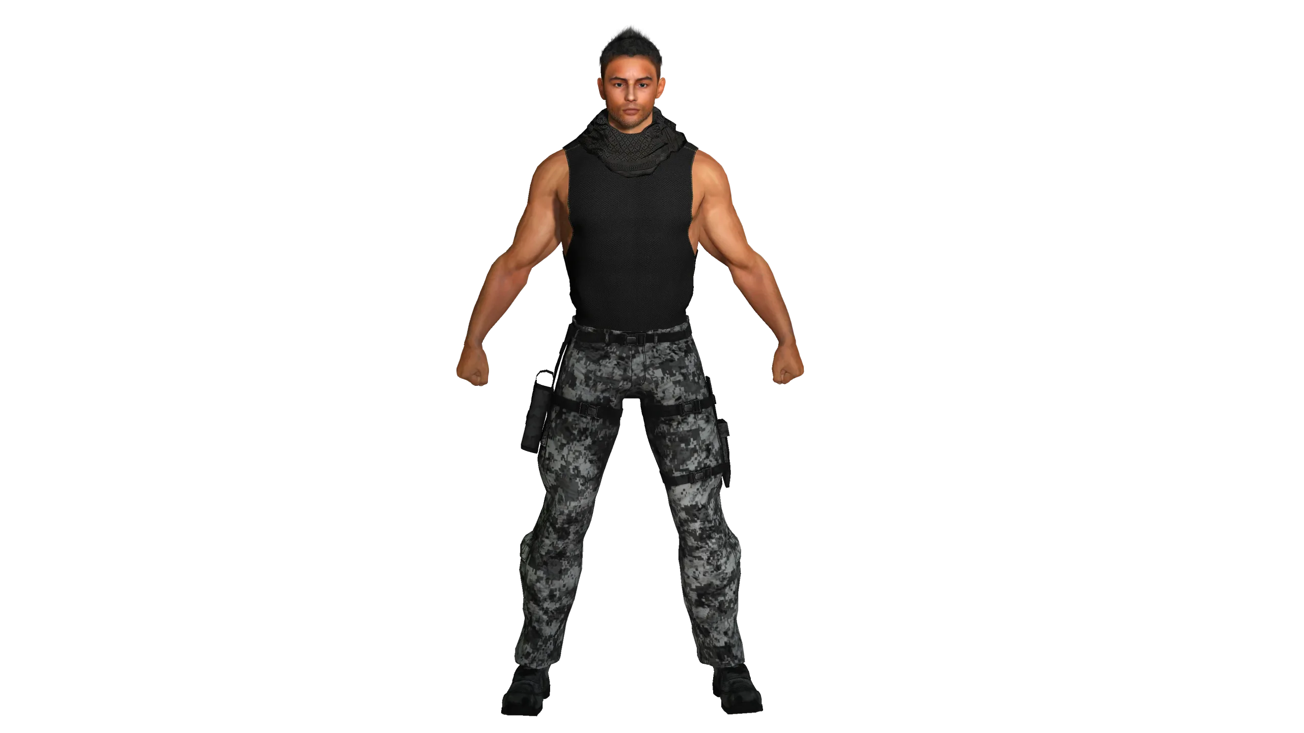 AAA 3D MALE ARMY CHARACTER 01 - HUMAN RIGGED GAME READY