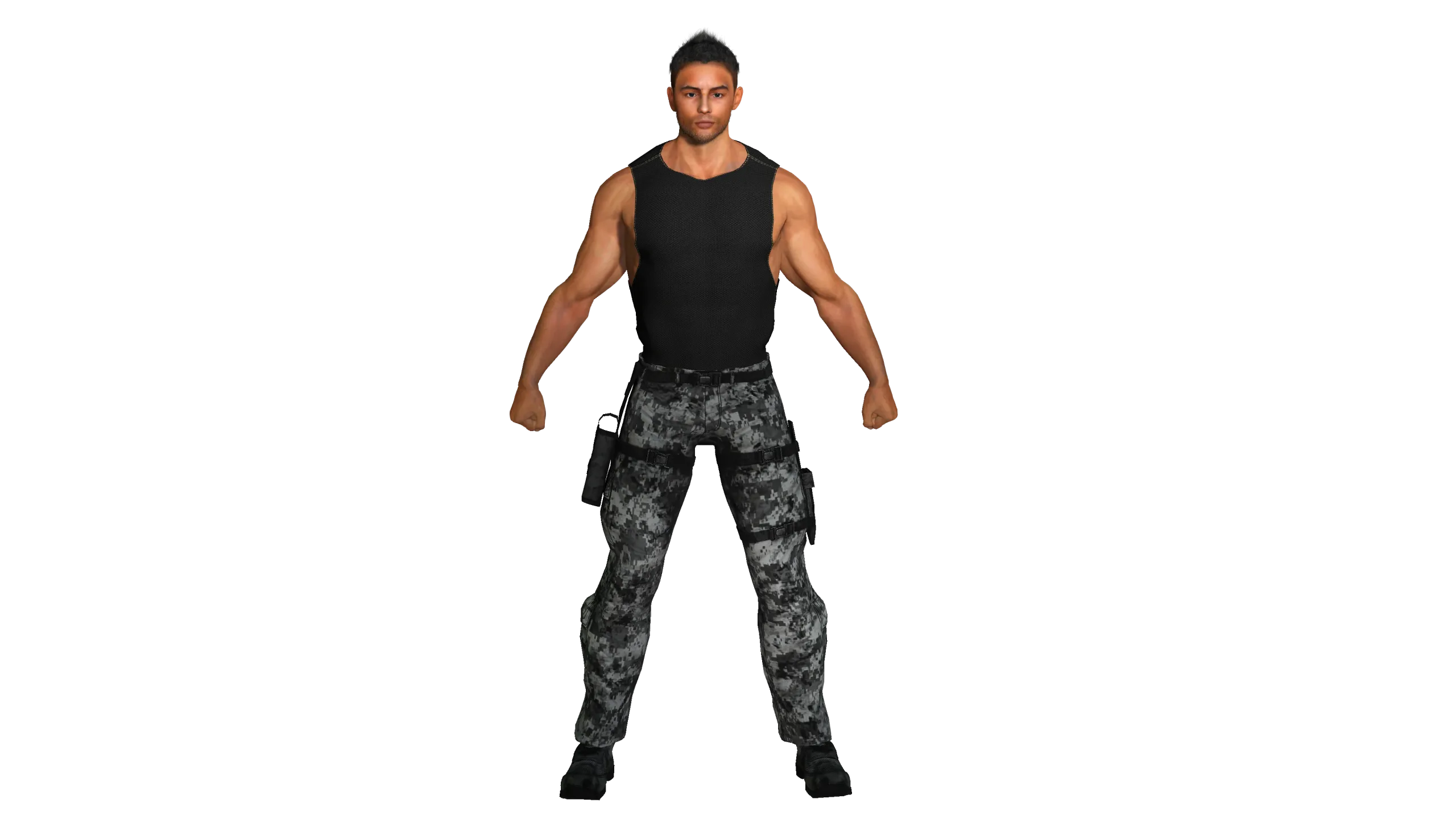 AAA 3D MALE ARMY CHARACTER 01 - HUMAN RIGGED GAME READY