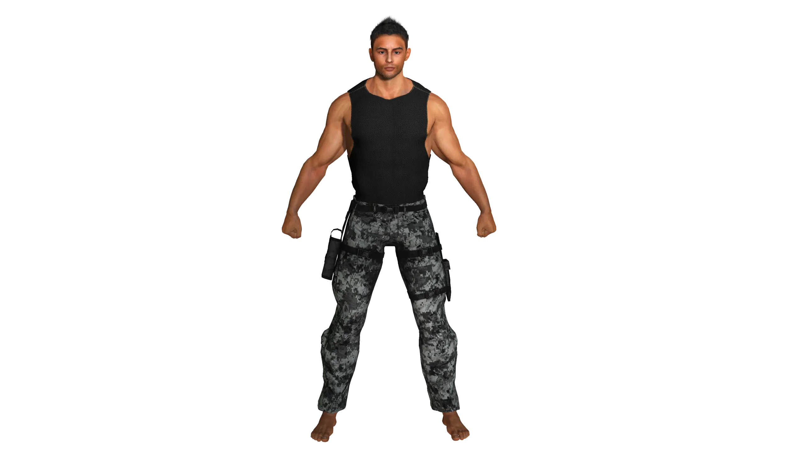 AAA 3D MALE ARMY CHARACTER 01 - HUMAN RIGGED GAME READY