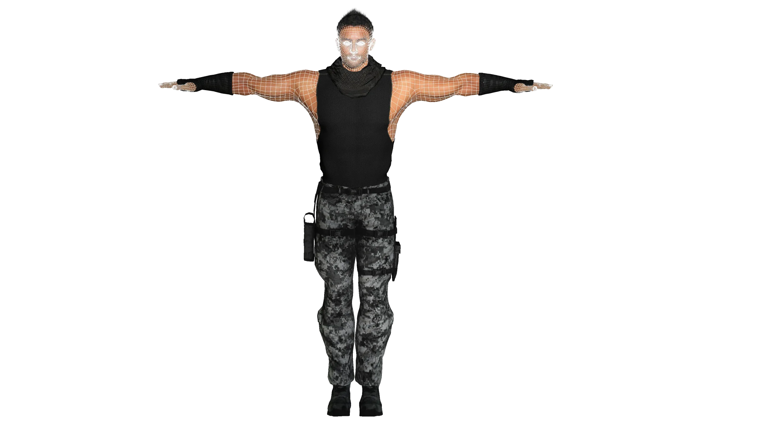 AAA 3D MALE ARMY CHARACTER 01 - HUMAN RIGGED GAME READY