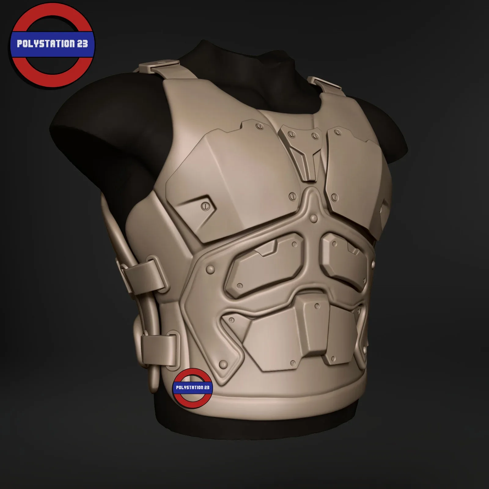 Sci fi character Torso armour v9 highpoly zbrush