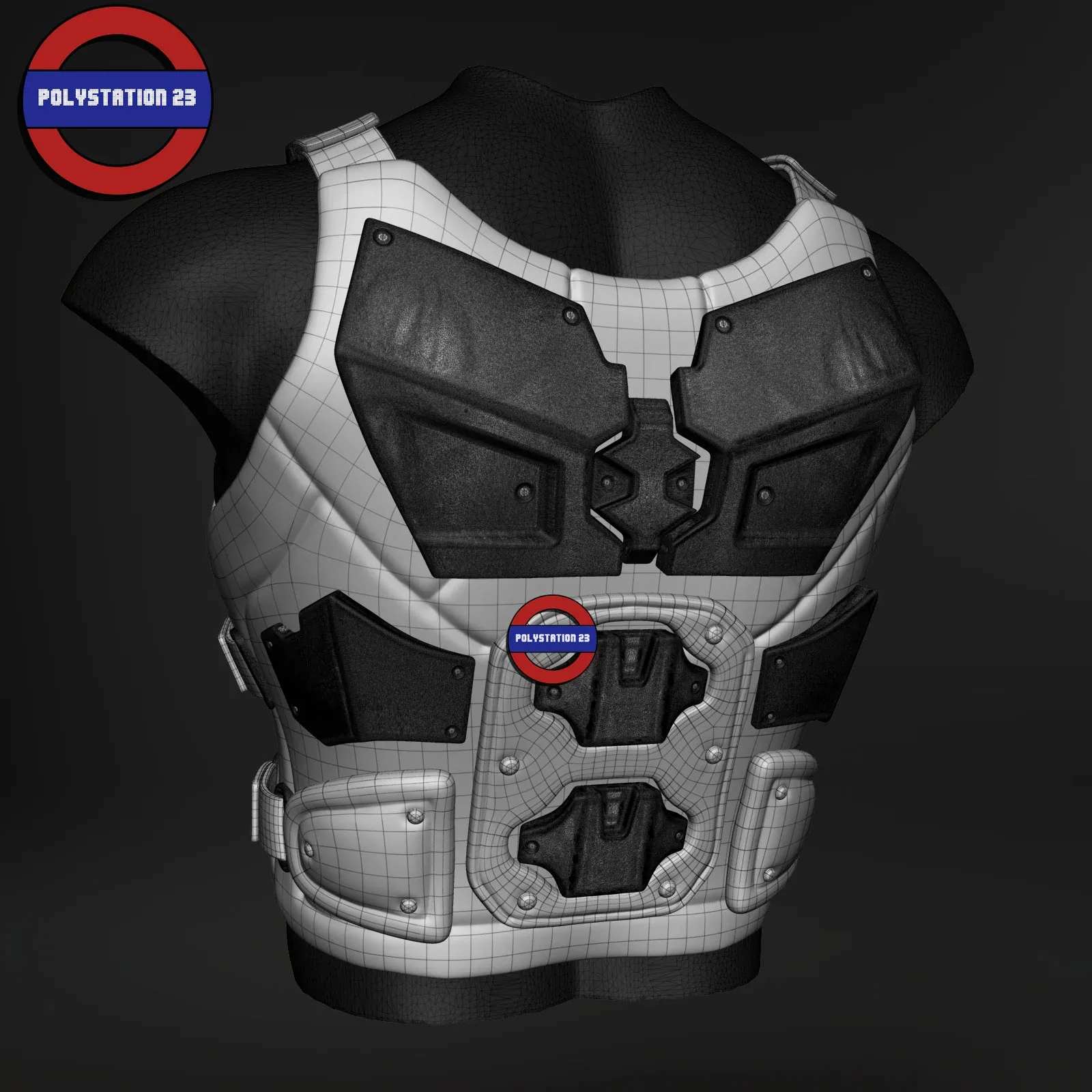 Sci fi character Torso armour v9 highpoly zbrush