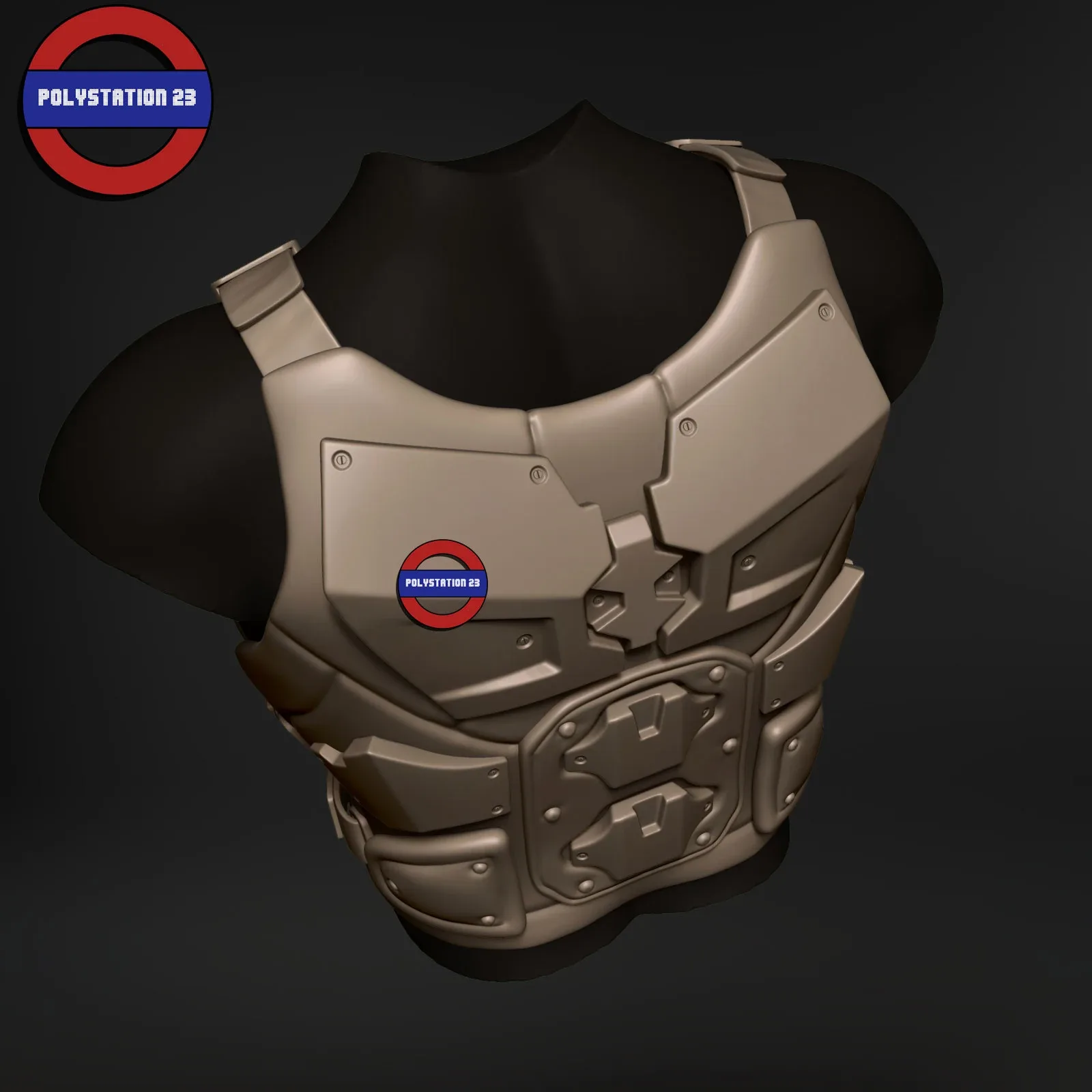 Sci fi character Torso armour v9 highpoly zbrush