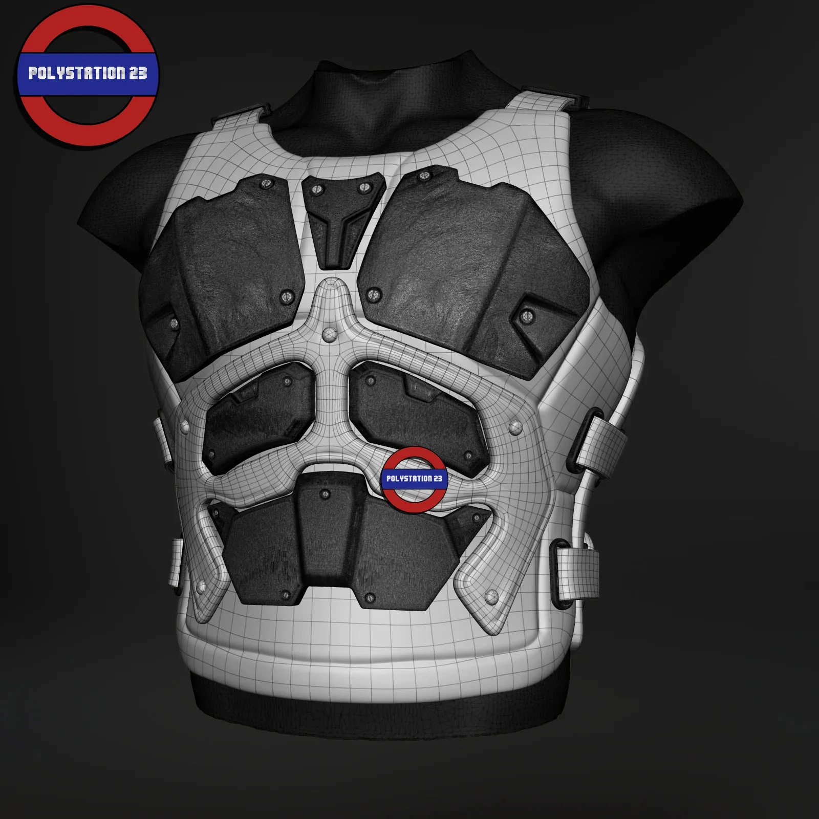 Sci fi character Torso armour v9 highpoly zbrush