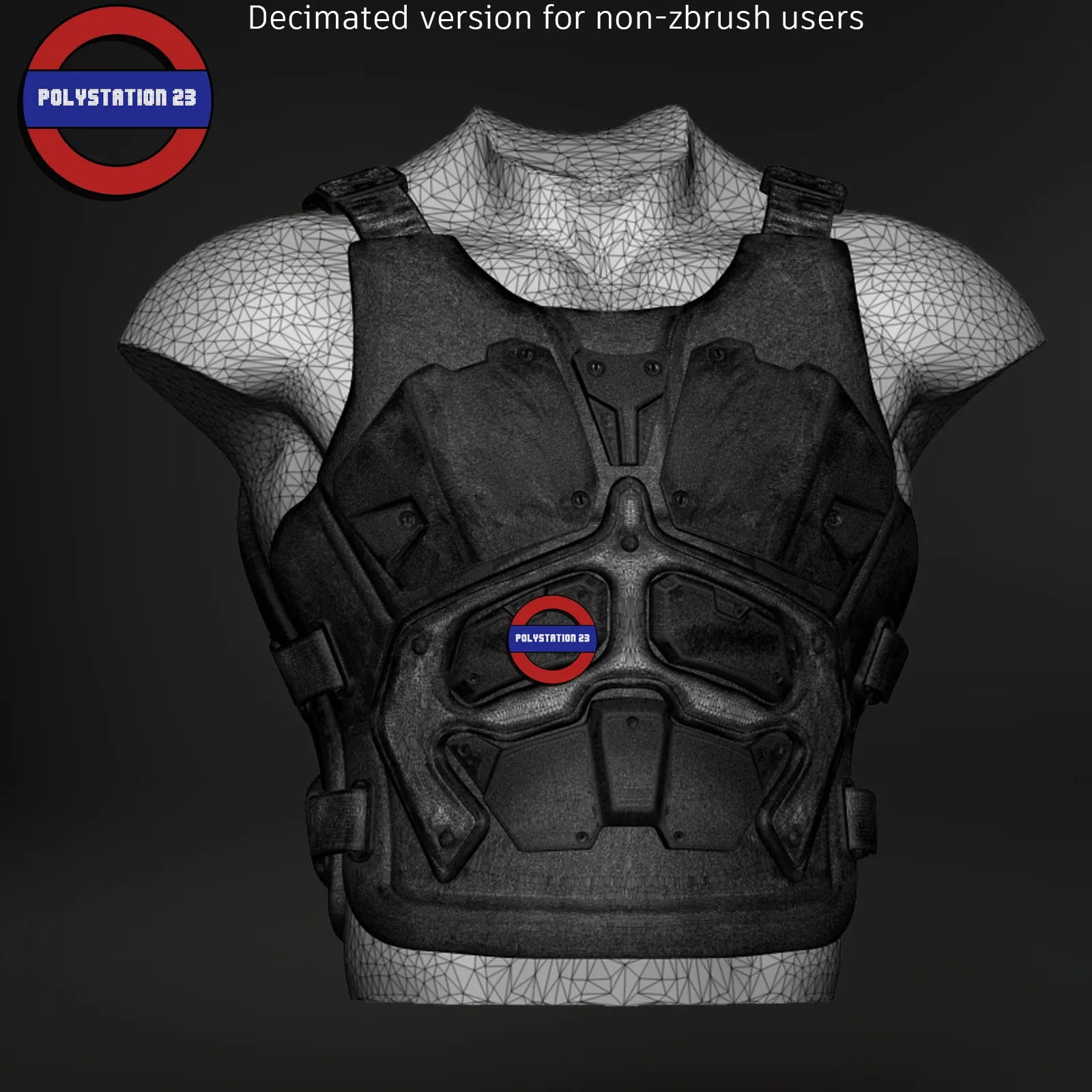 Sci fi character Torso armour v9 highpoly zbrush