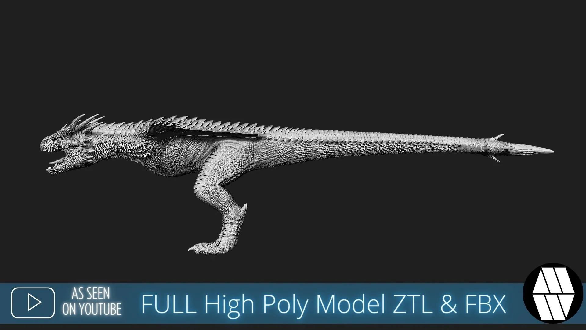 ZBrush Model: Dragon HornTail High Poly ZTL & FBX