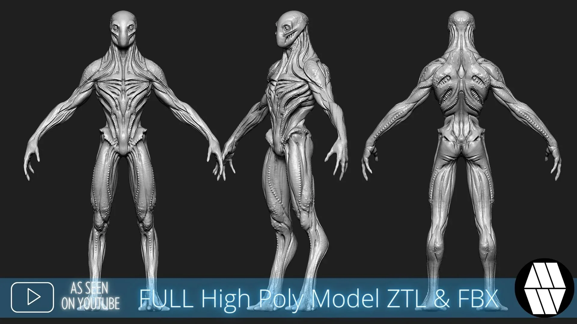 ZBrush Model: Alien High Poly ZTL & FBX