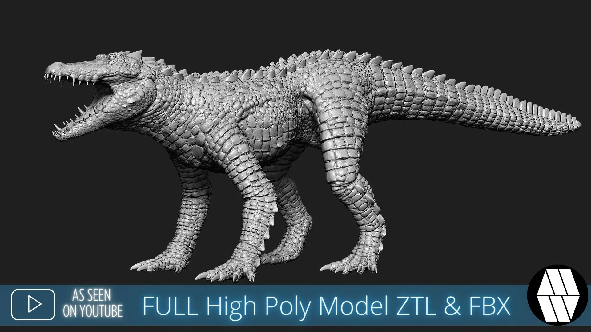 ZBrush Model: Kaprosuchus High Poly ZTL & FBX