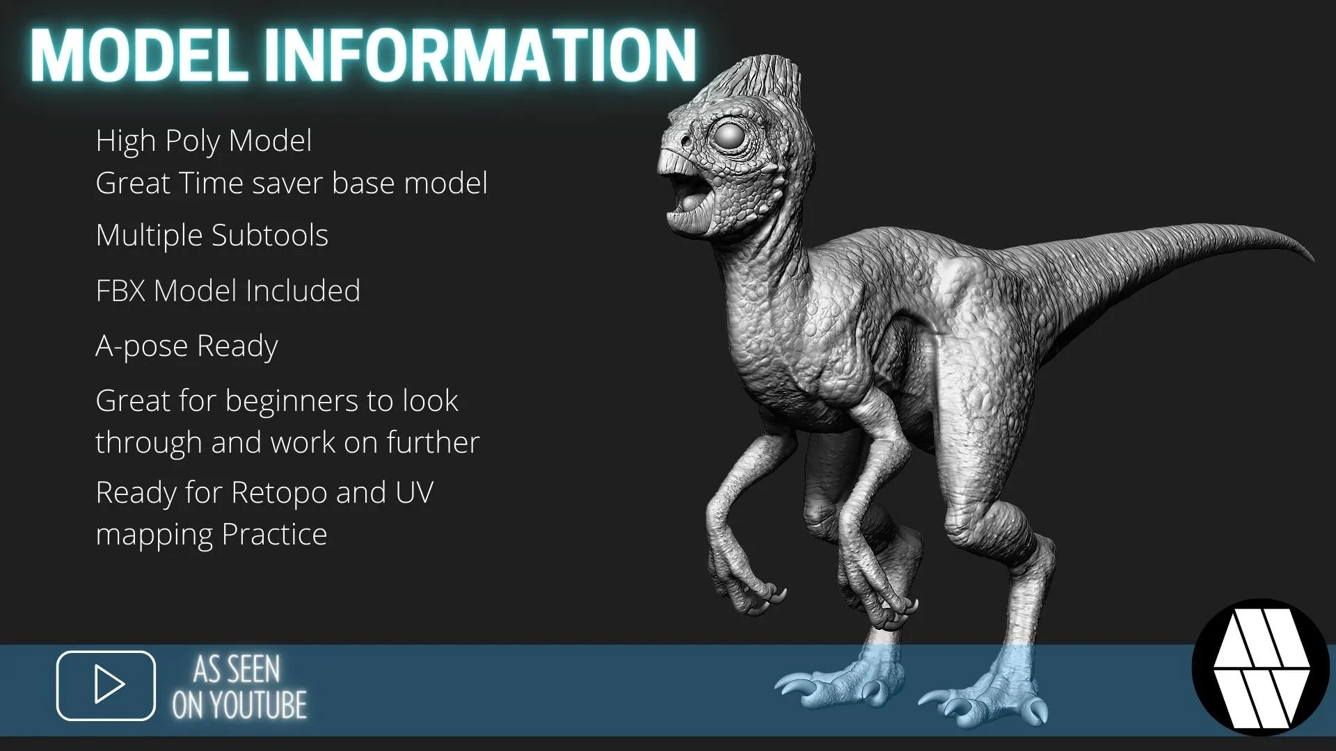 ZBrush Model: Mini Model Dino Poly ZTL & FBX