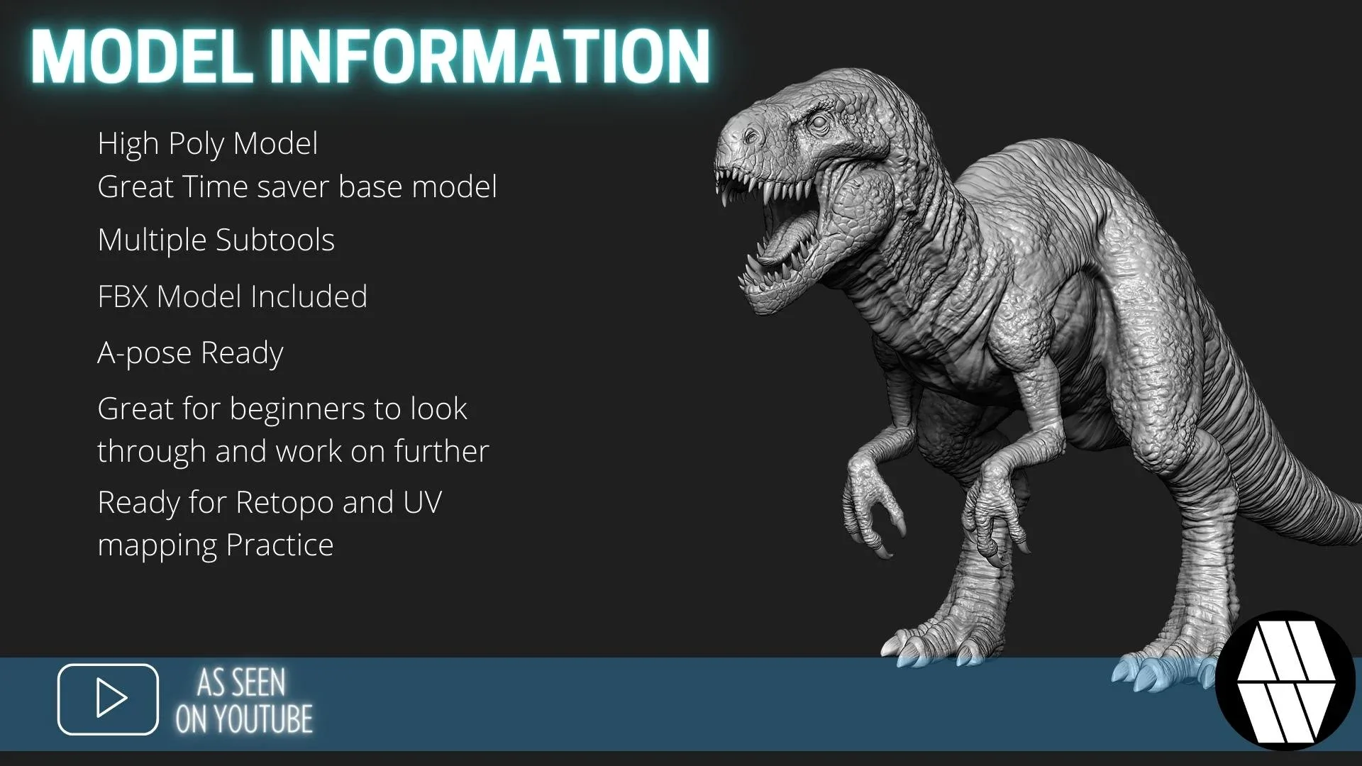 ZBrush Model: T-rex High Poly ZTL & FBX