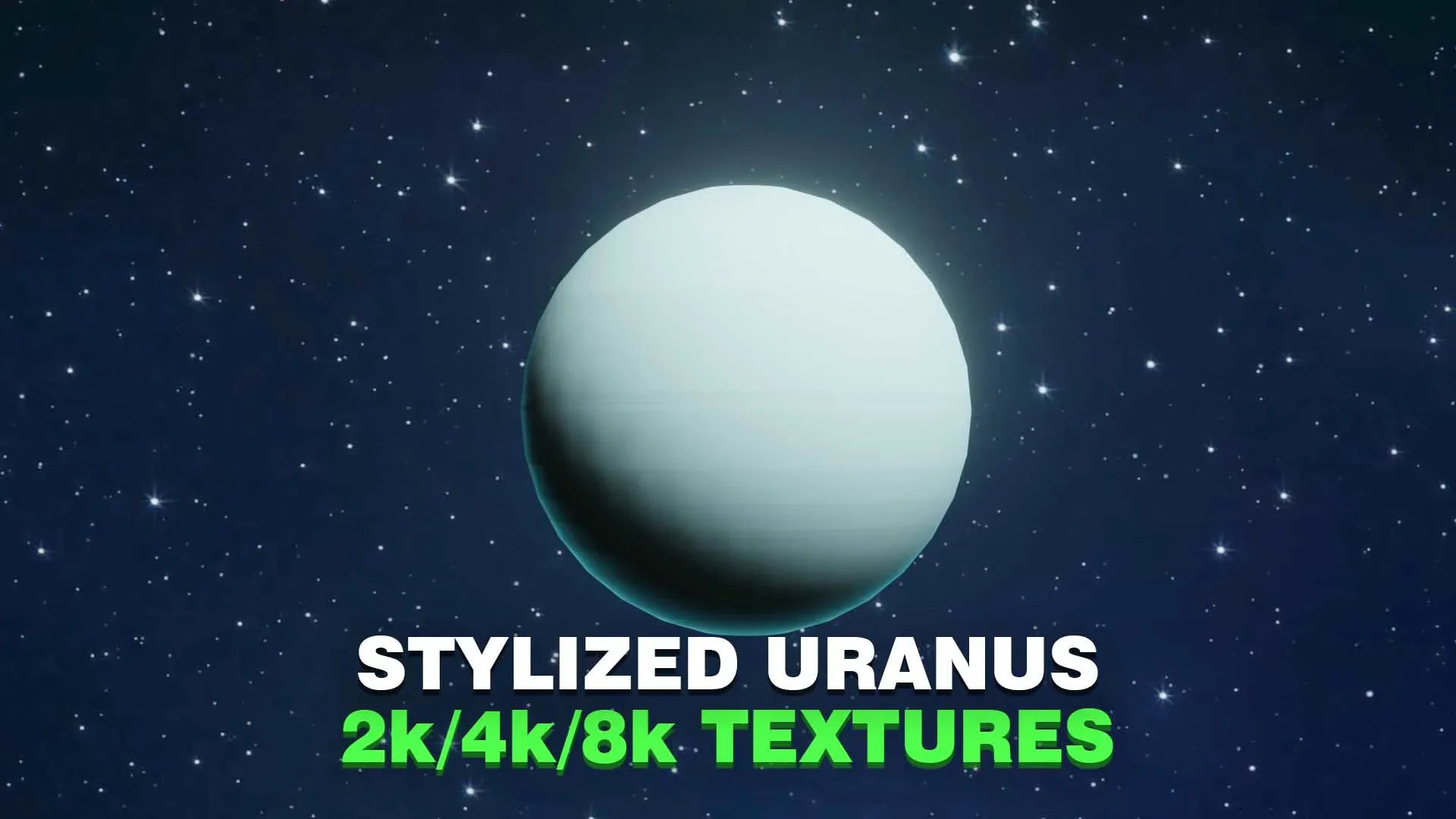 Stylized Planet Uranus 3D Model 2k/4k/8k Textures