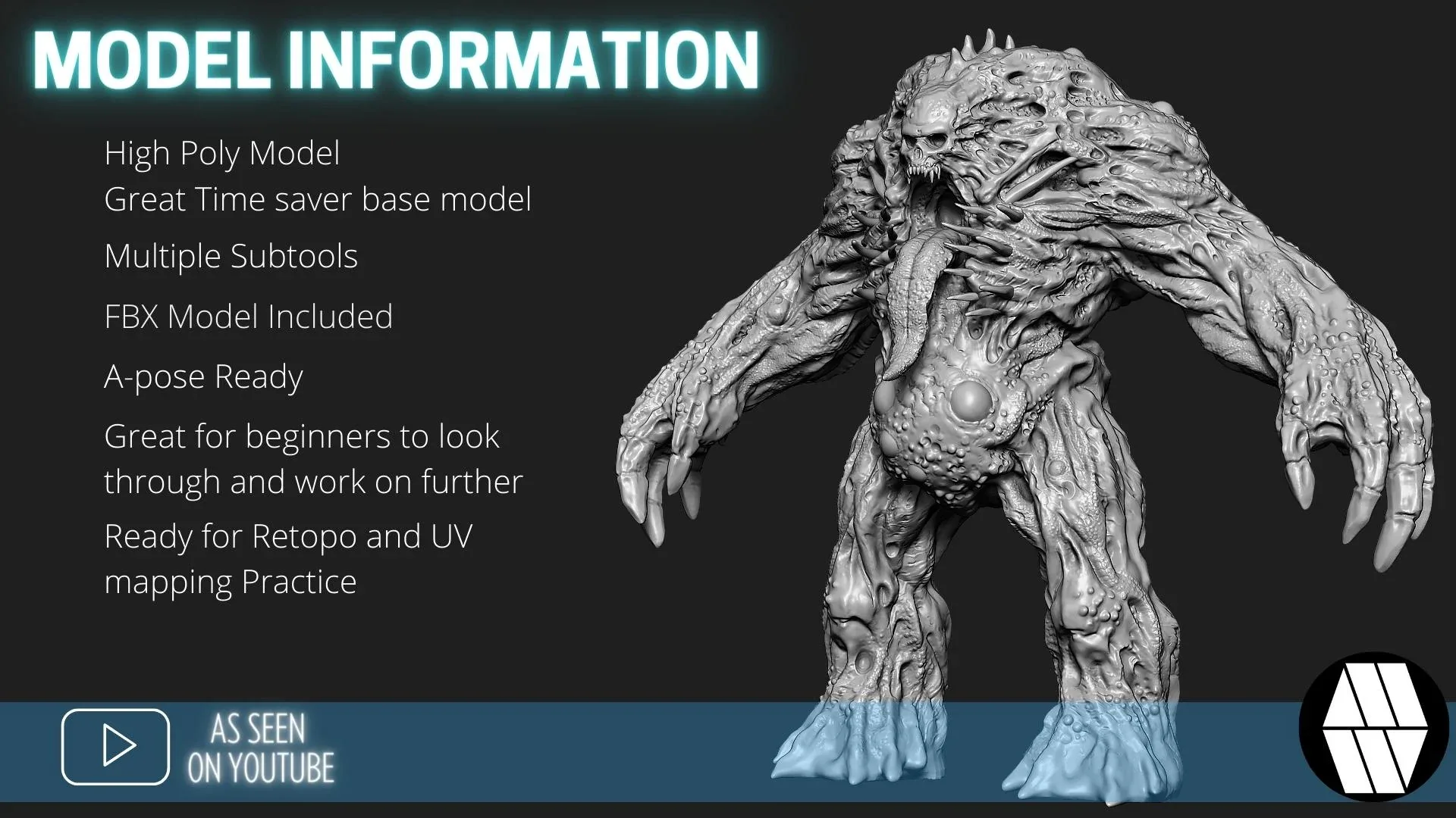 ZBrush Model: Mutant Brute High Poly ZTL & FBX