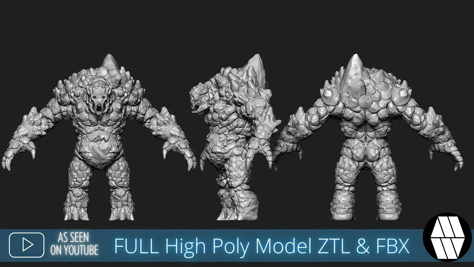 ZBrush Model: Rock Golem High Poly ZTL & FBX