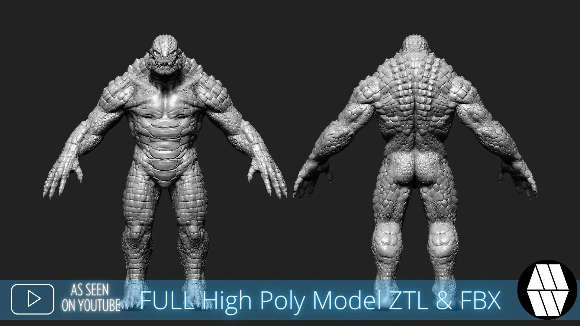 ZBrush Model: KillerCroc High Poly ZTL & FBX