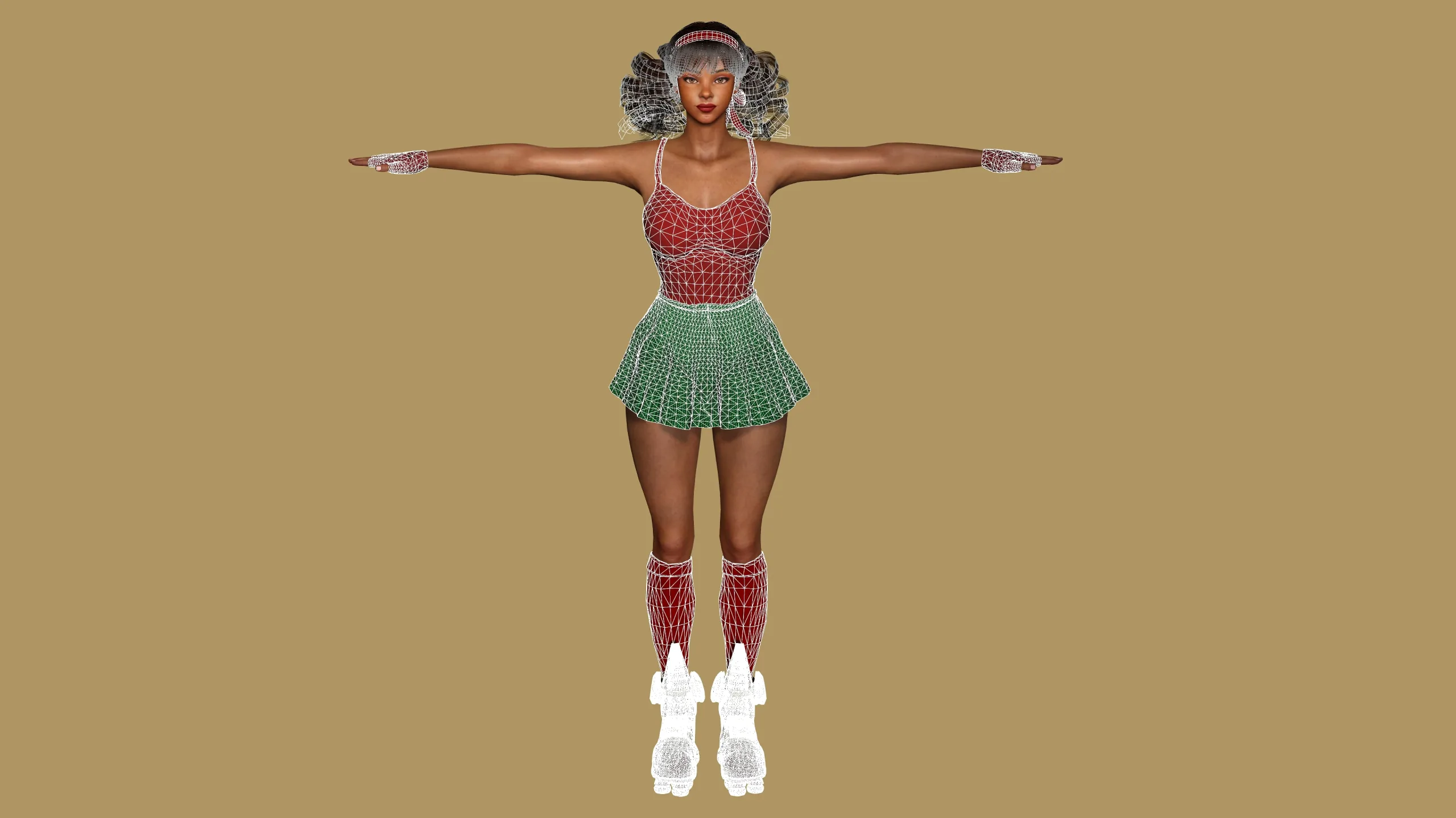 AAA 3D REALISTIC BROWN SKIN BARBIE CHARACTER - GAME READY RIGGED