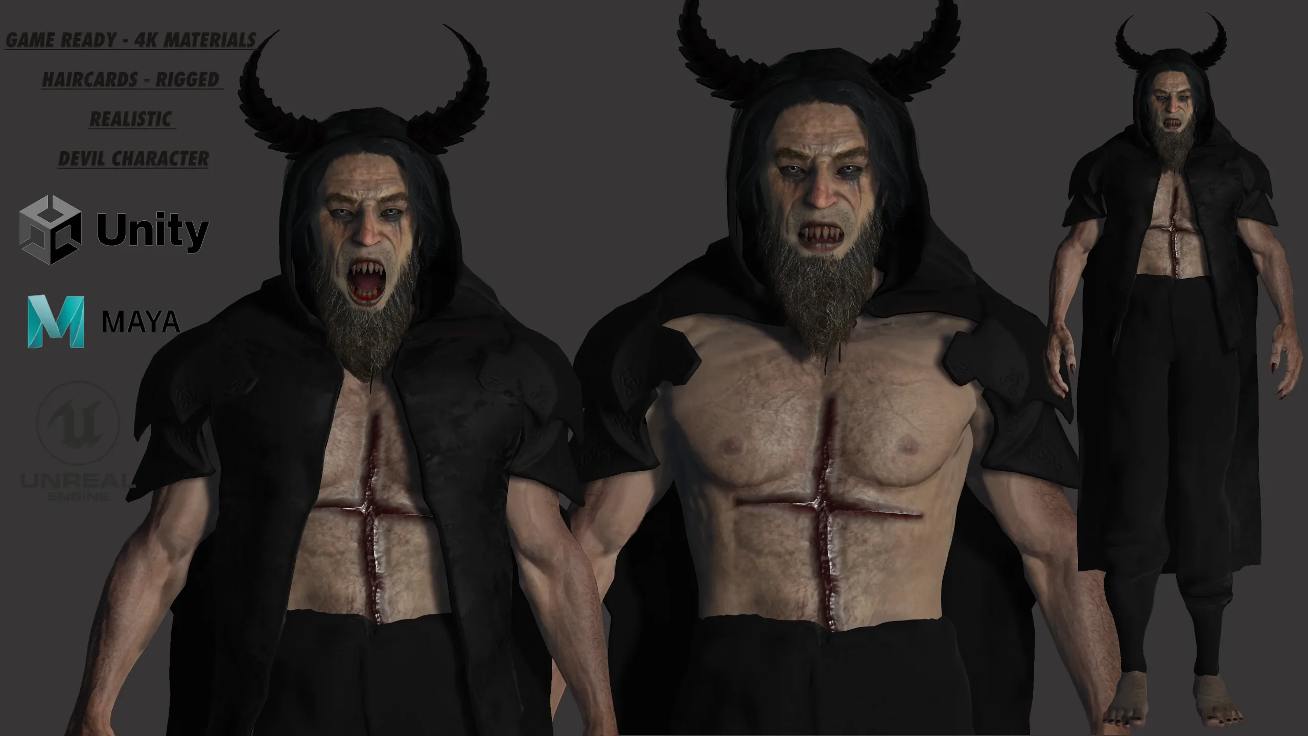 AAA 3D MODEL FANTASY MONSTER CHARACTER - THE DEVIL 04