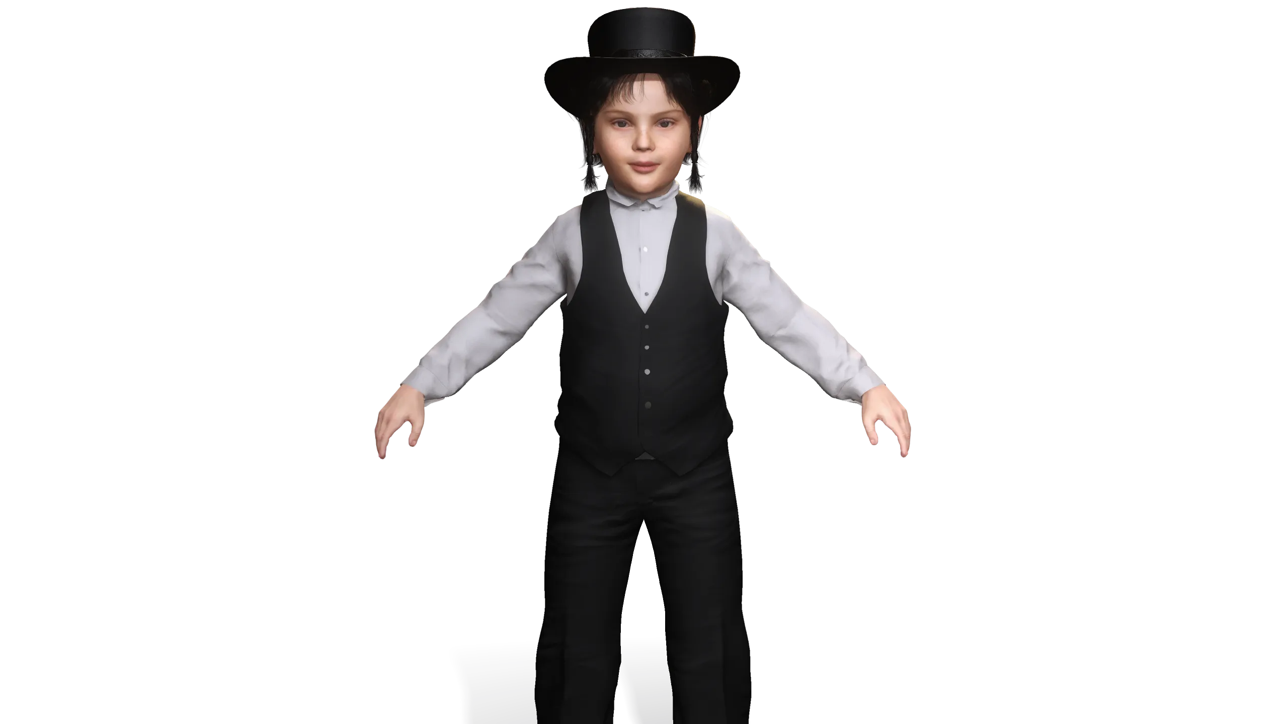 AAA 3D MODEL EUROPEAN JEWISH BOY CHARACTER - JEWISH BOY OUTFIT