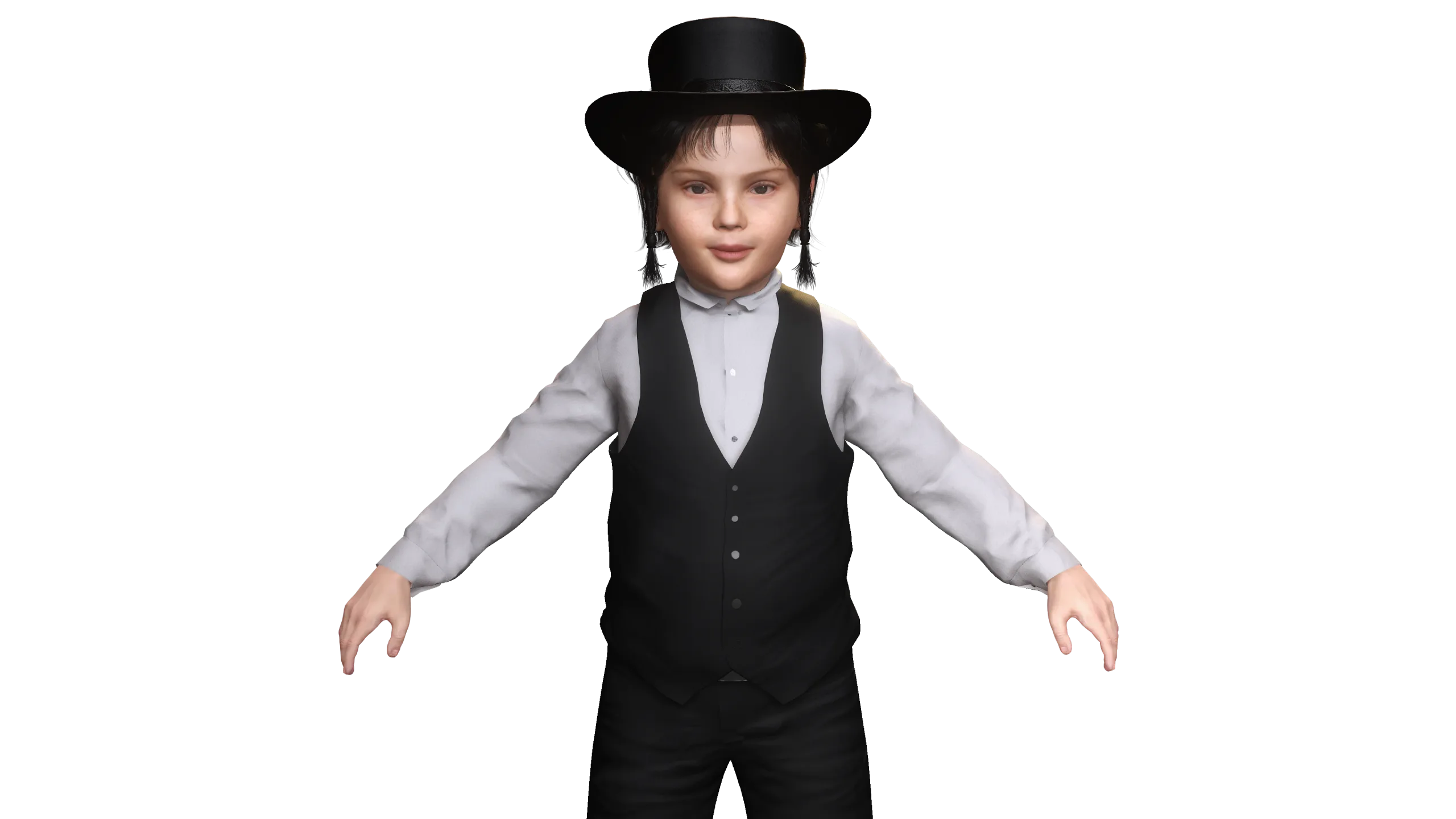 AAA 3D MODEL EUROPEAN JEWISH BOY CHARACTER - JEWISH BOY OUTFIT