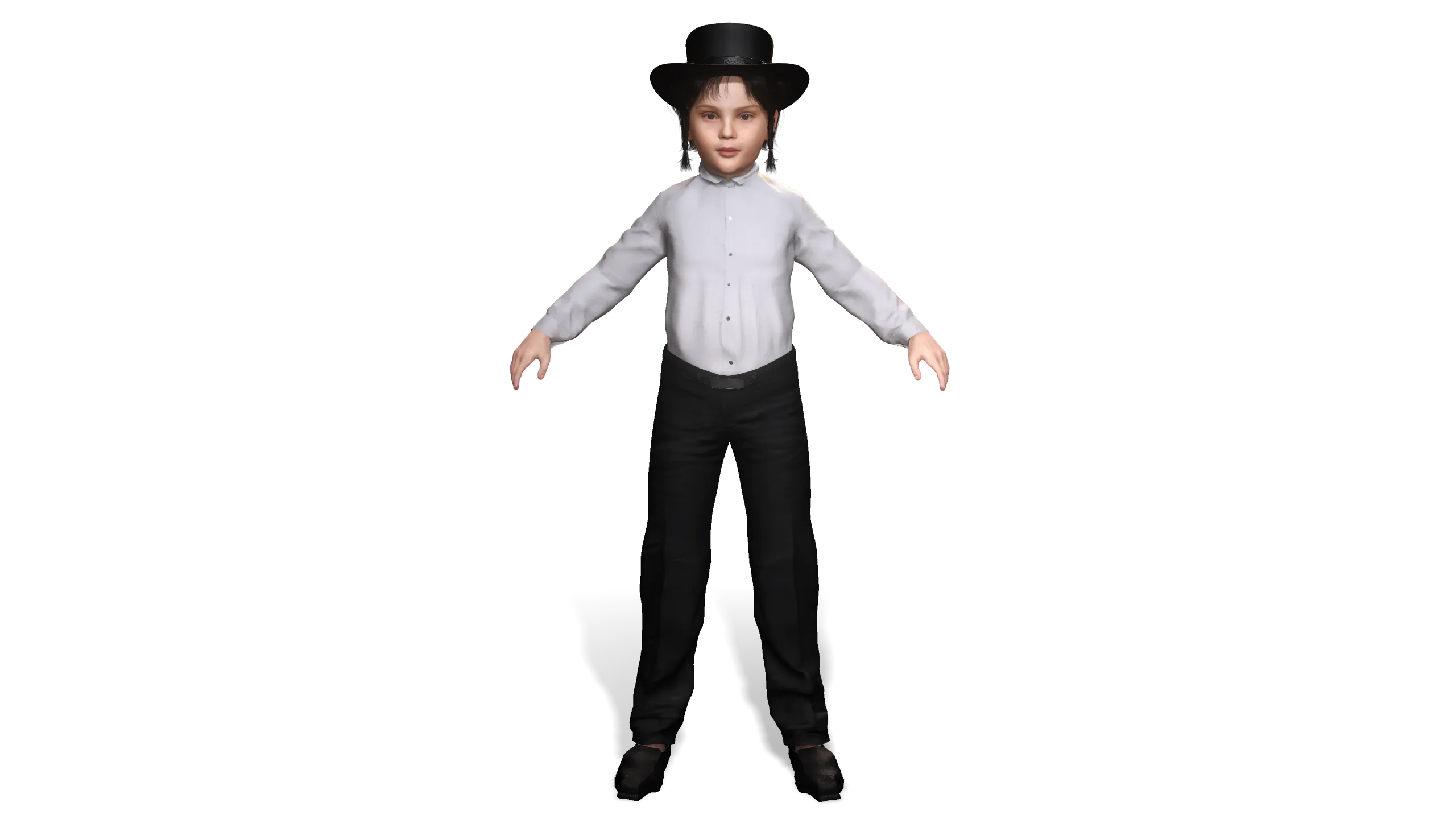 AAA 3D MODEL EUROPEAN JEWISH BOY CHARACTER - JEWISH BOY OUTFIT