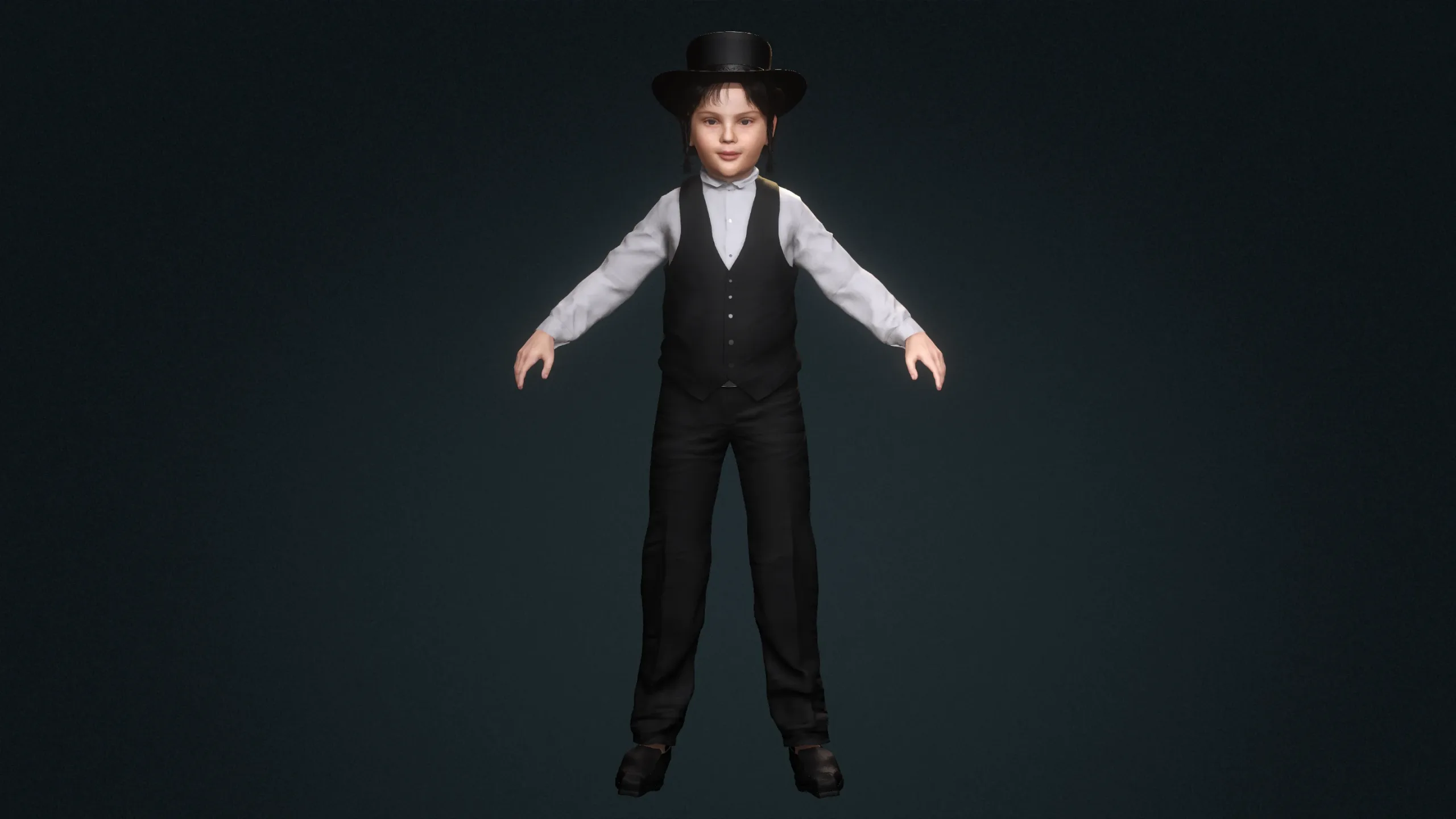 AAA 3D MODEL EUROPEAN JEWISH BOY CHARACTER - JEWISH BOY OUTFIT