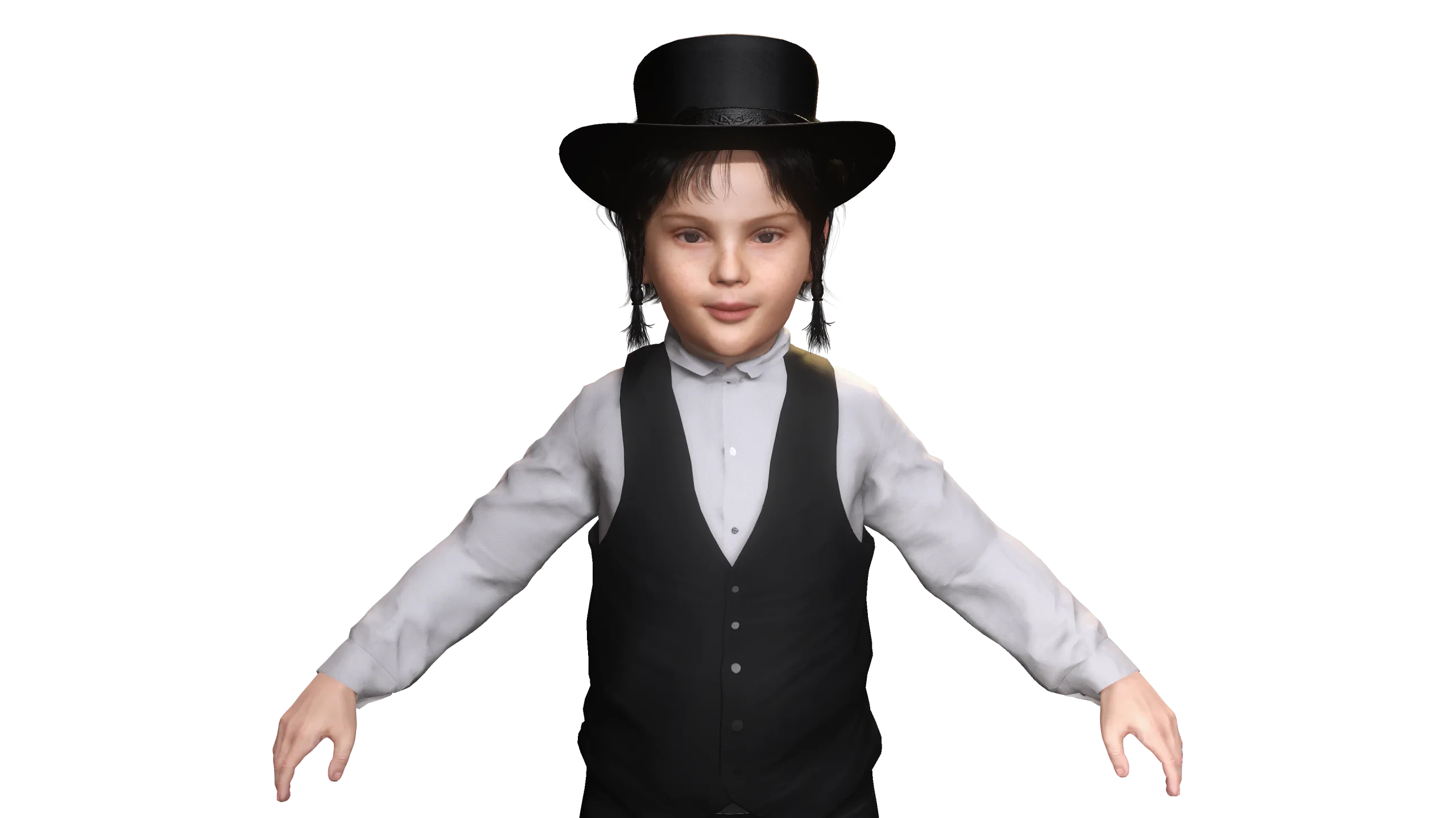 AAA 3D MODEL EUROPEAN JEWISH BOY CHARACTER - JEWISH BOY OUTFIT