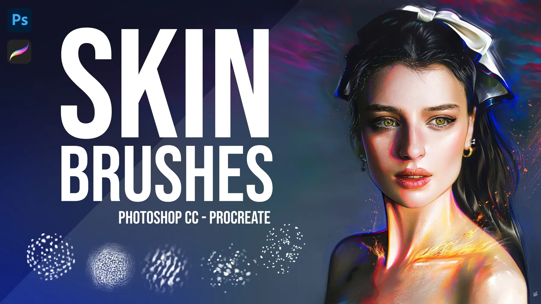Skin Brushes for Photoshop and Procreate