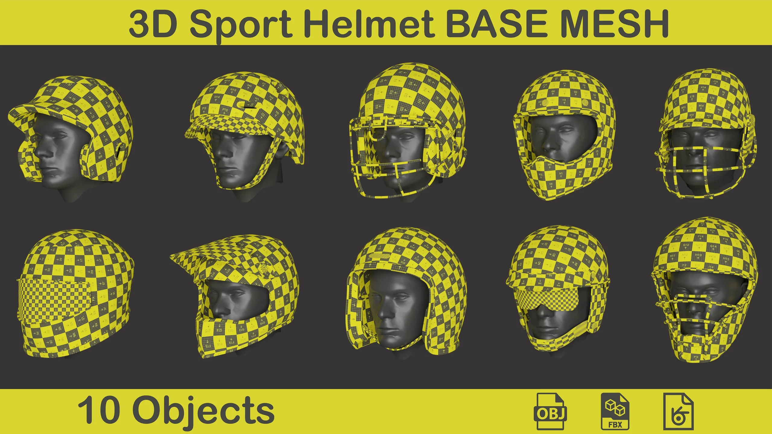 3D Sport Helmet Base Mesh