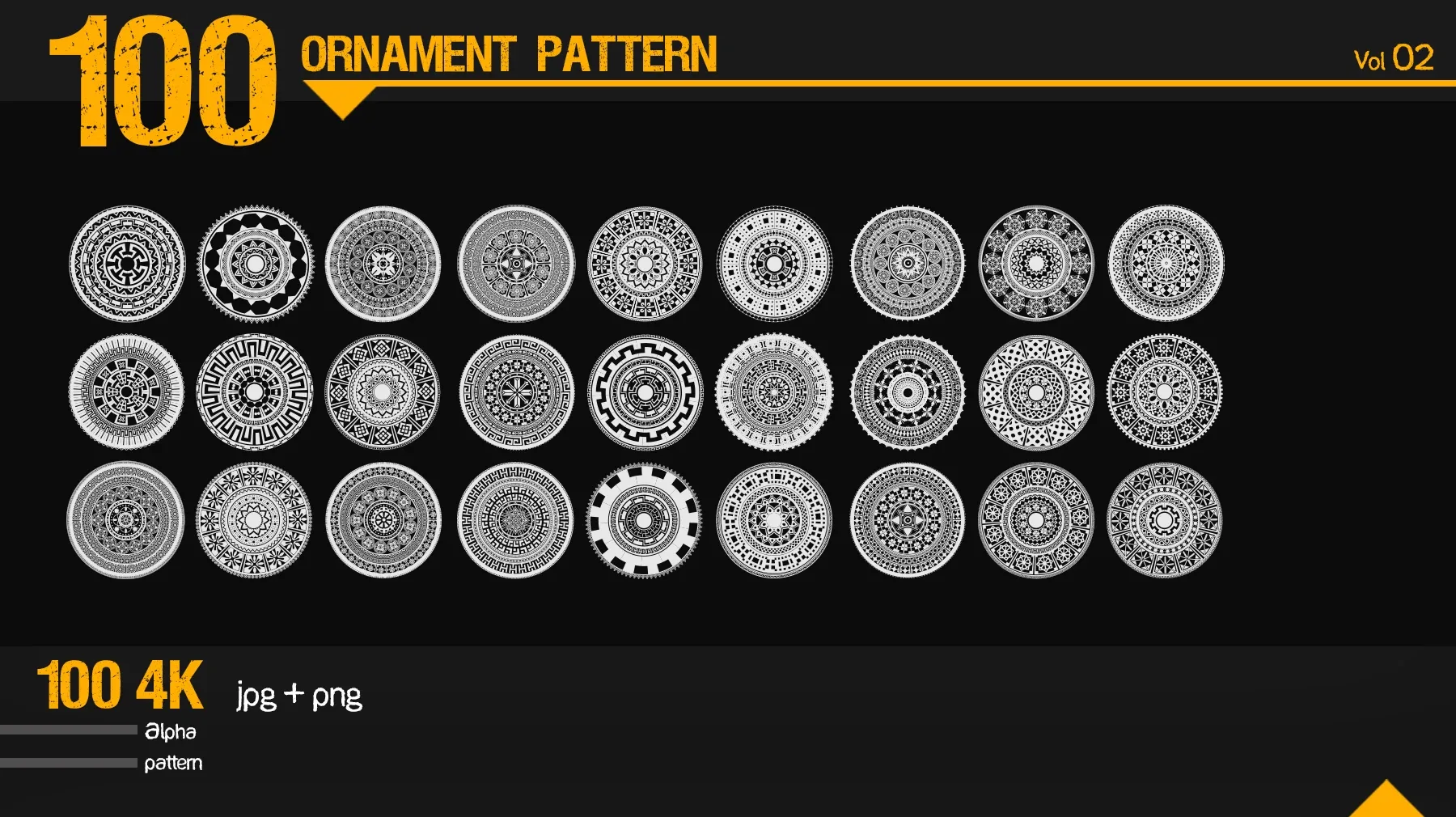 100 ornament pattern vol 02 | Alphas , Pattern