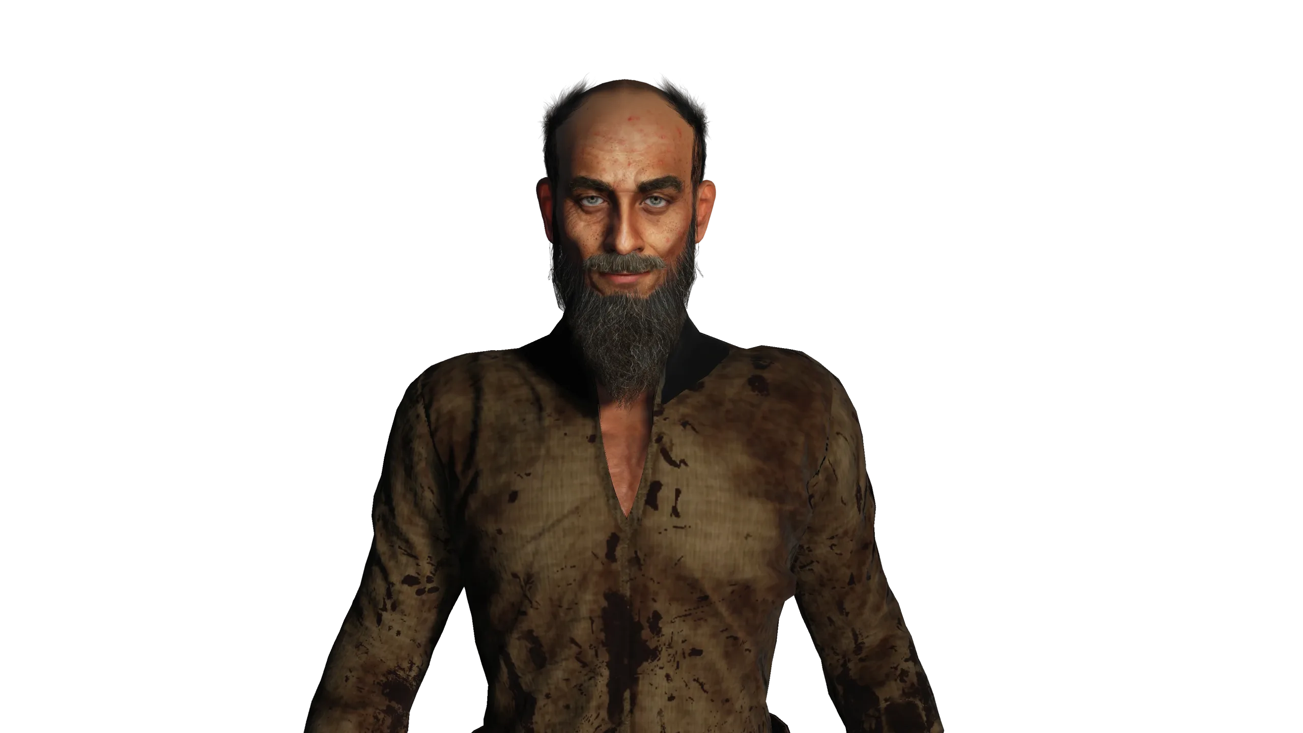 3D REALISTIC MALE CHARACTER - MEDIEVAL BEARDED OLD MAN 01