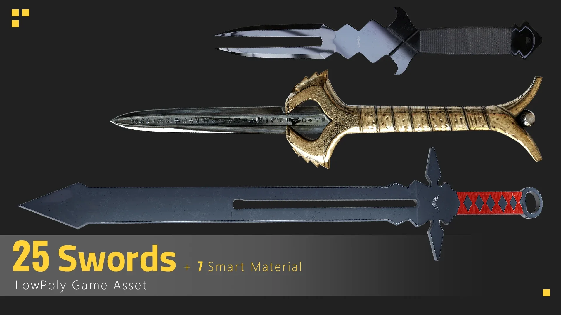 25 Sword Game Asset + 7 Free Smart Material