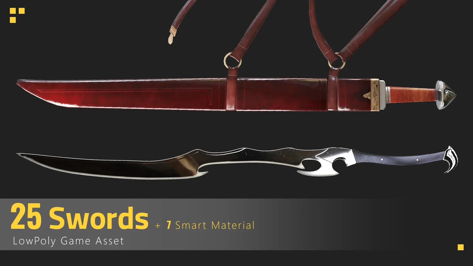 25 Sword Game Asset + 7 Free Smart Material