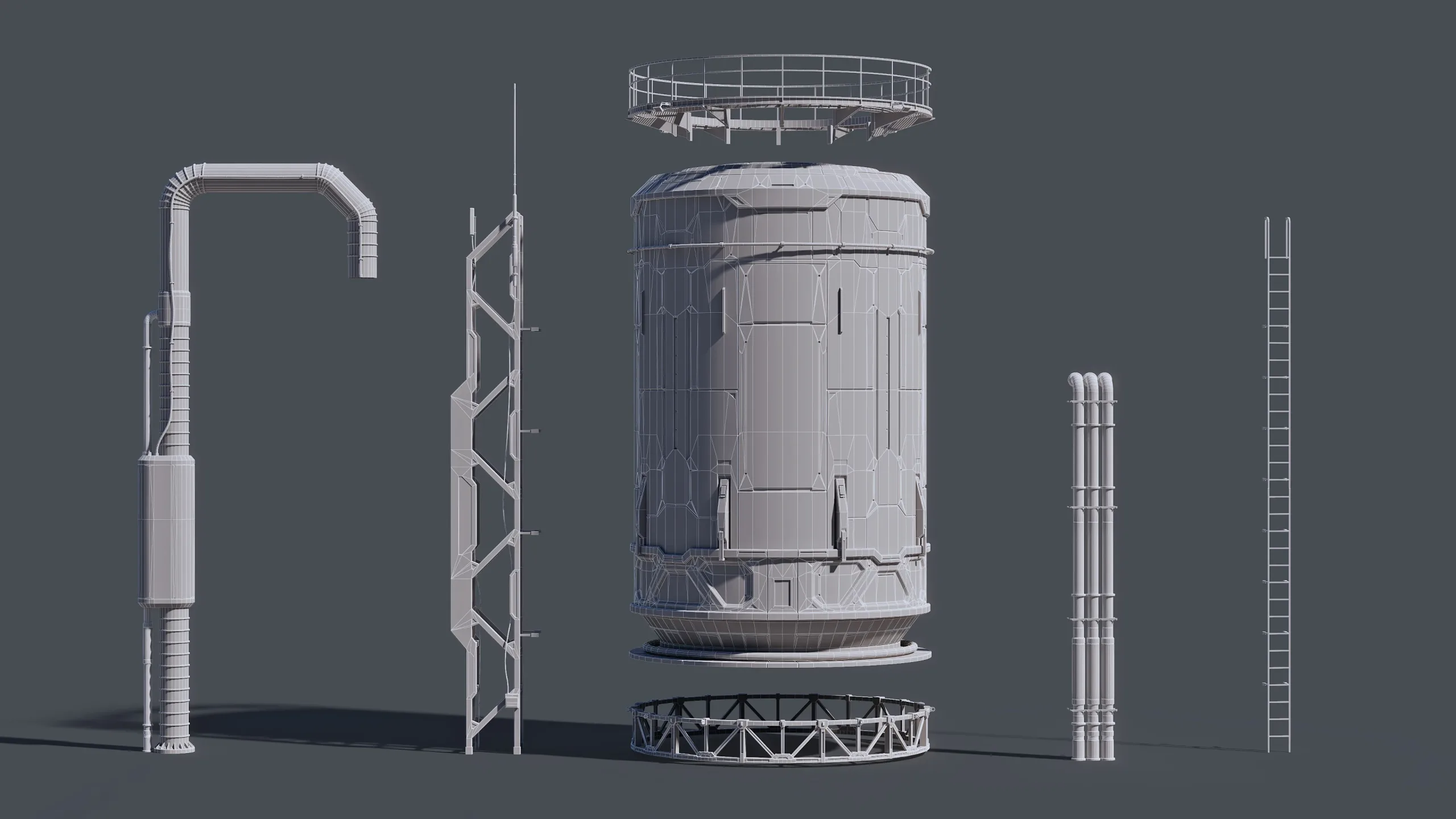 Sci-Fi Building 001 Industry-PBR