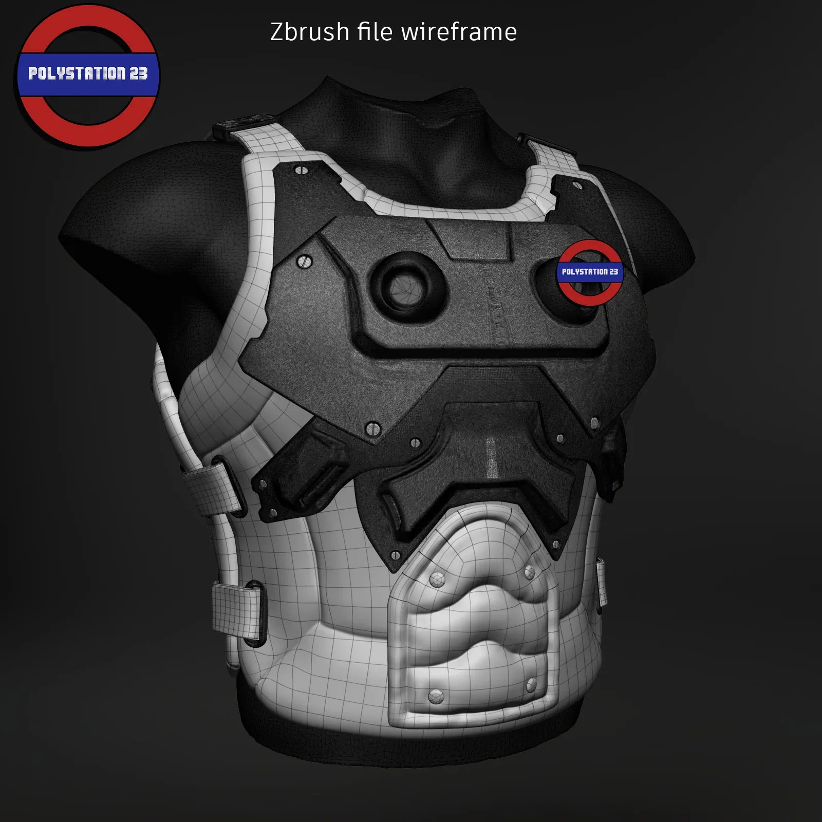 Sci fi character Torso armour v10 highpoly zbrush