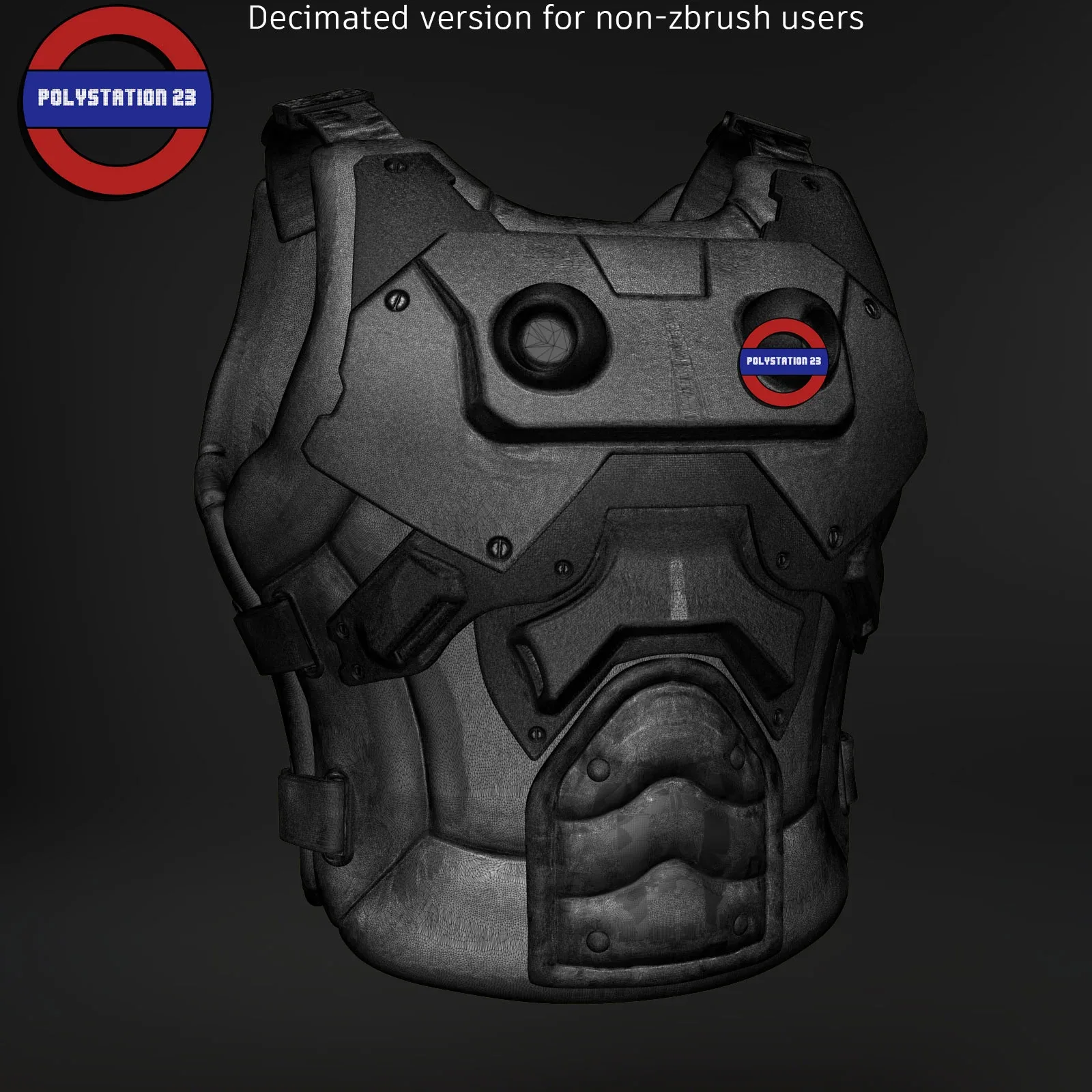 Sci fi character Torso armour v10 highpoly zbrush