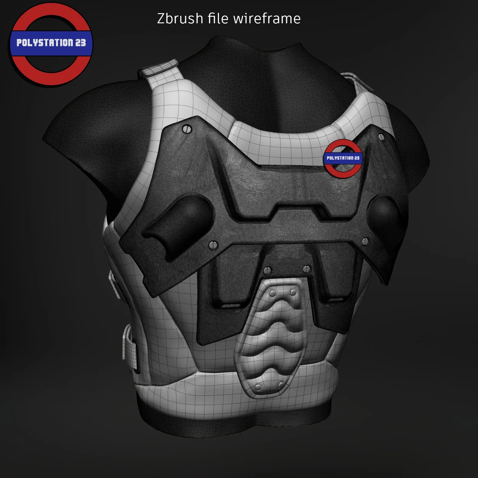 Sci fi character Torso armour v10 highpoly zbrush