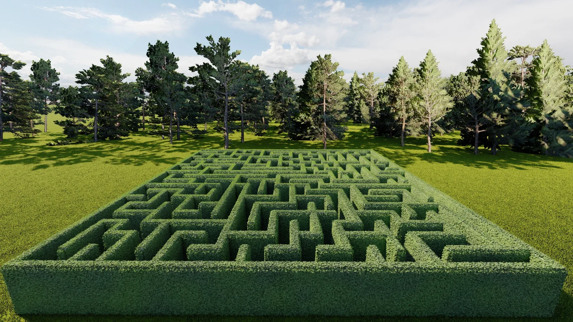 5 Low Poly Square Mazes