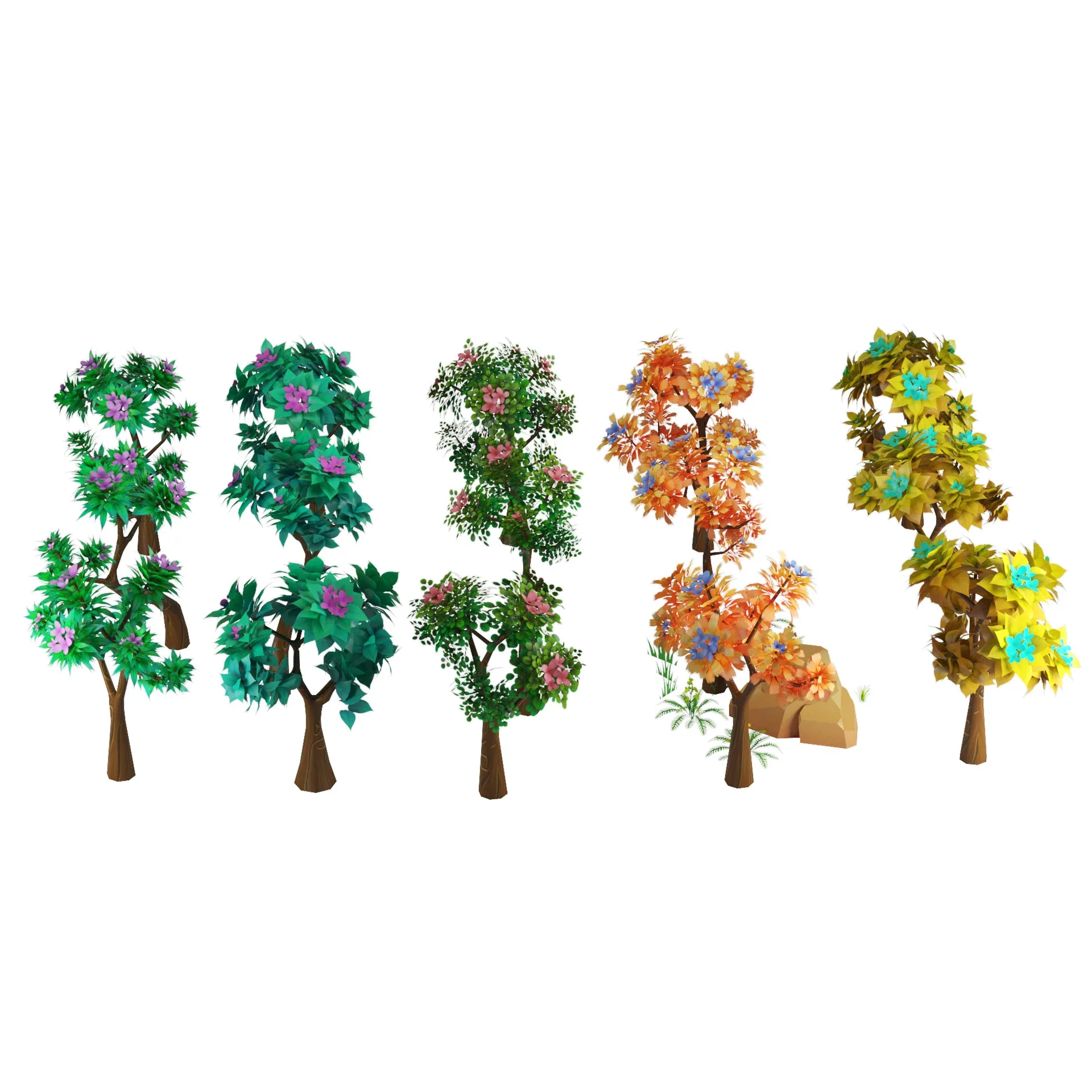 Free Stylized Trees and Foliage 3D Model Pack