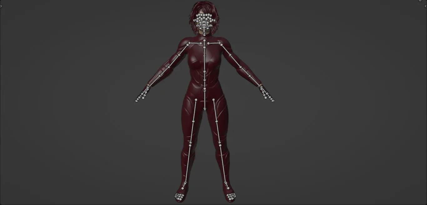 Pretty American Girl with Cyber Sci-fi Ranger Suit  - Rigged - 4K Textures