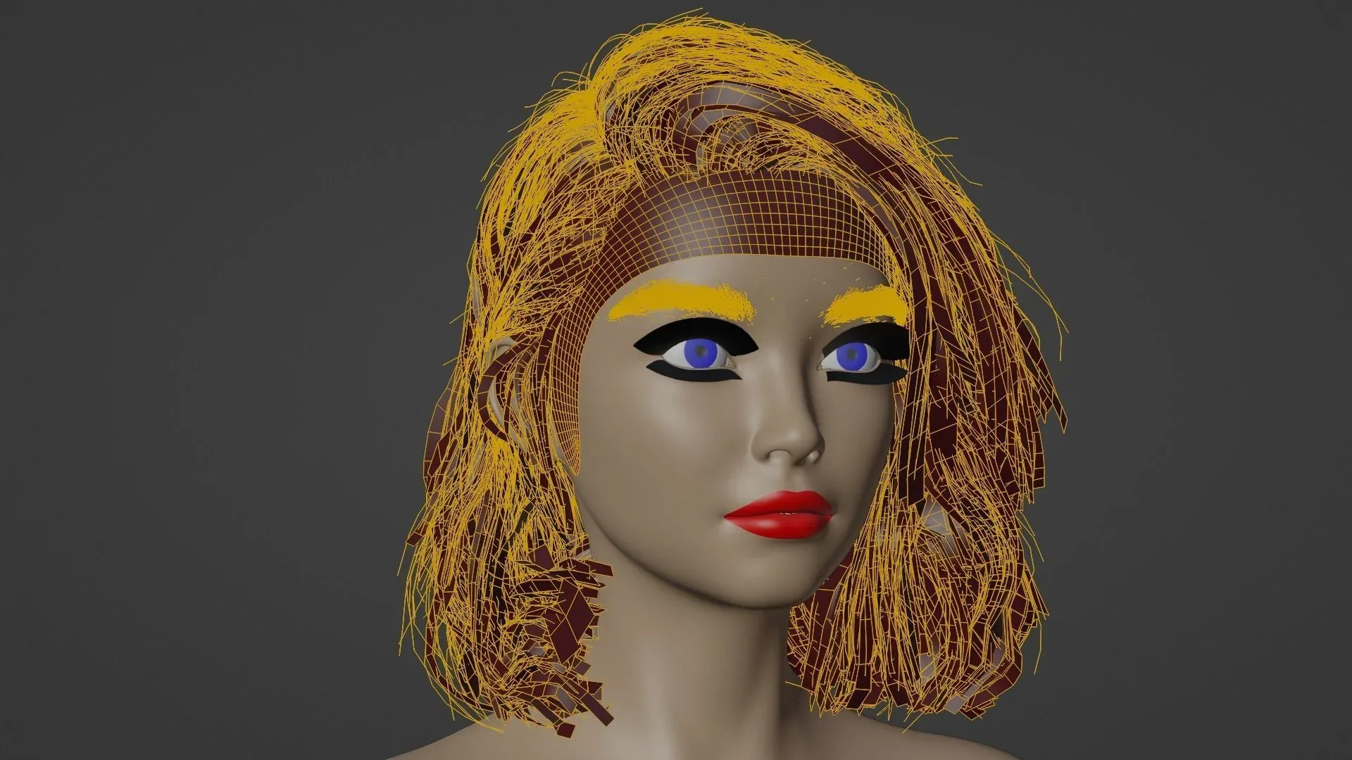 Sexy Nude Blonde Girl with Bob HairStyle - Rigged - 4K Textures