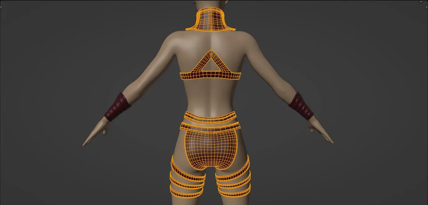 Sexy Chick Girl with Egyptian Princess Clothes Costume - Rigged - 4K Textures