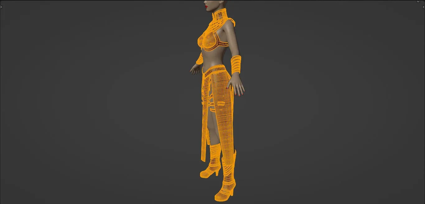 Sexy Chick Girl with Egyptian Princess Clothes Costume - Rigged - 4K Textures