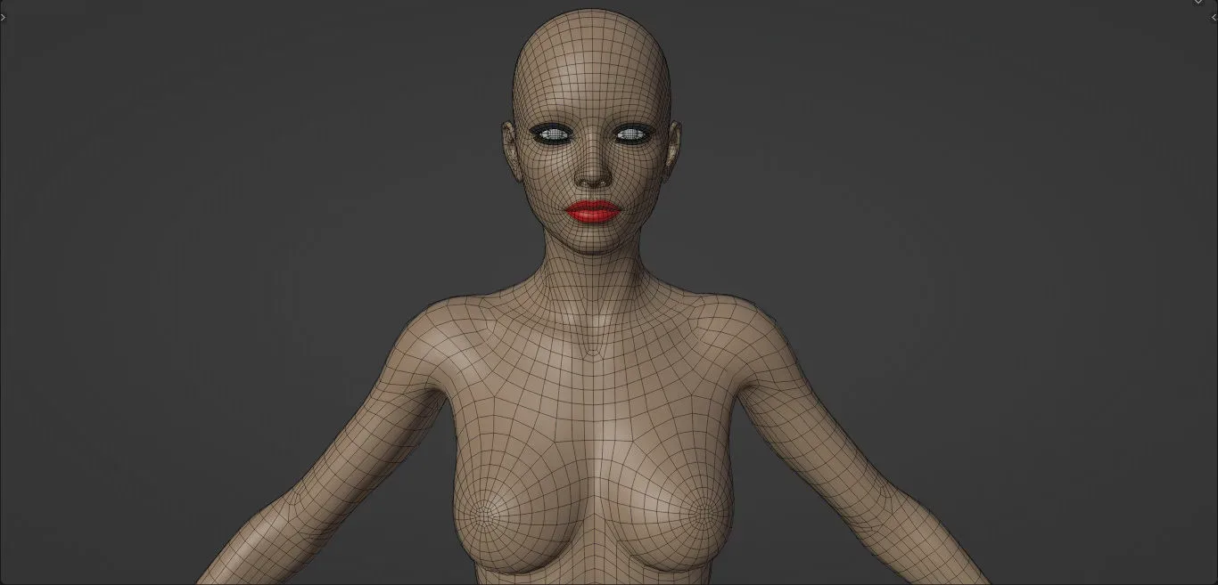 Sexy Chick Girl with Egyptian Princess Clothes Costume - Rigged - 4K Textures