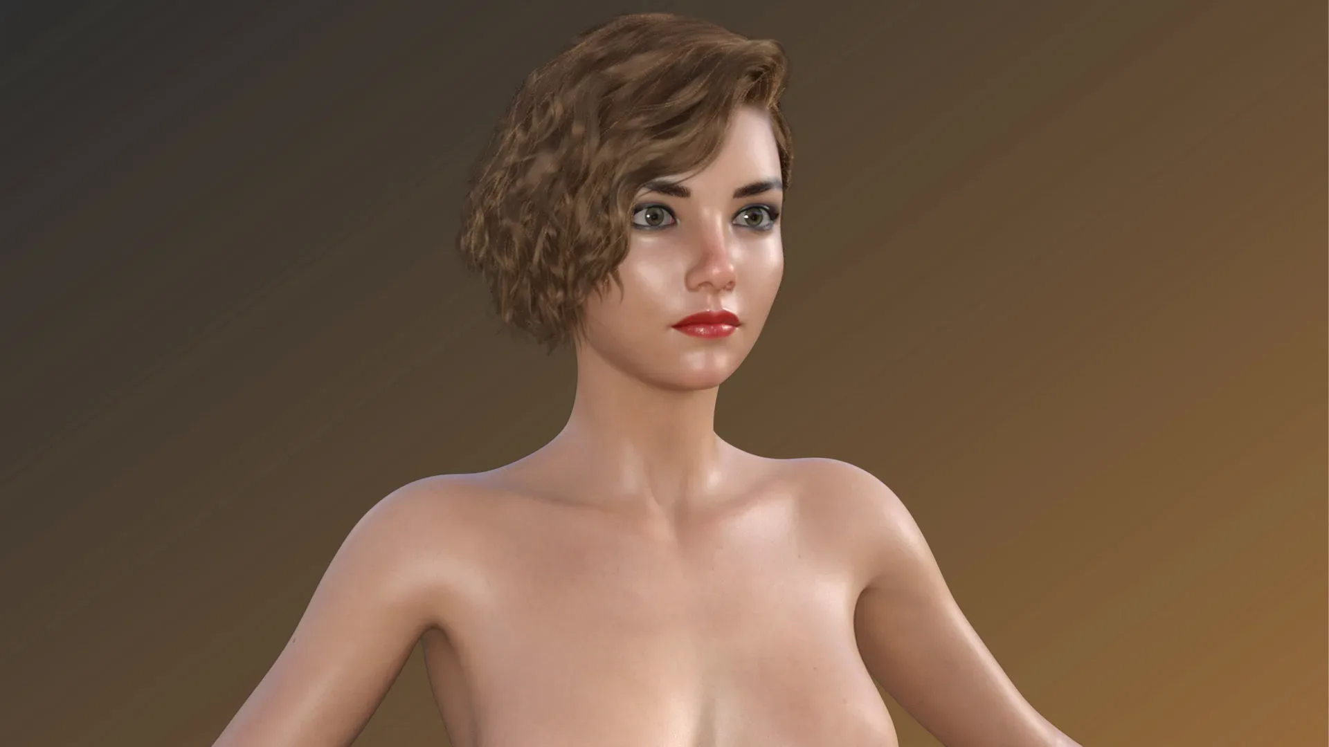 Sexy Pretty Woman with Short Bob Hairstyle - Rigged - 4K Textures