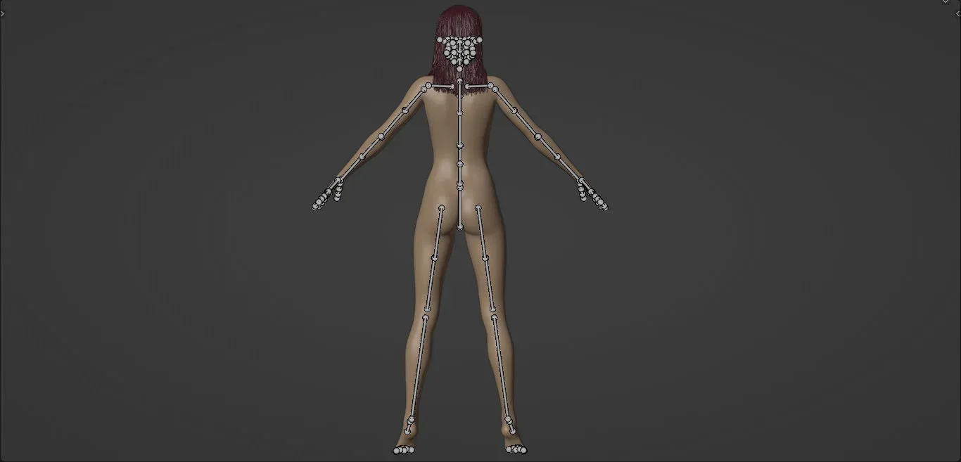 Nude Sexy Asian Japanese Girl with Long Hairstyle - Rigged - 4K Textures